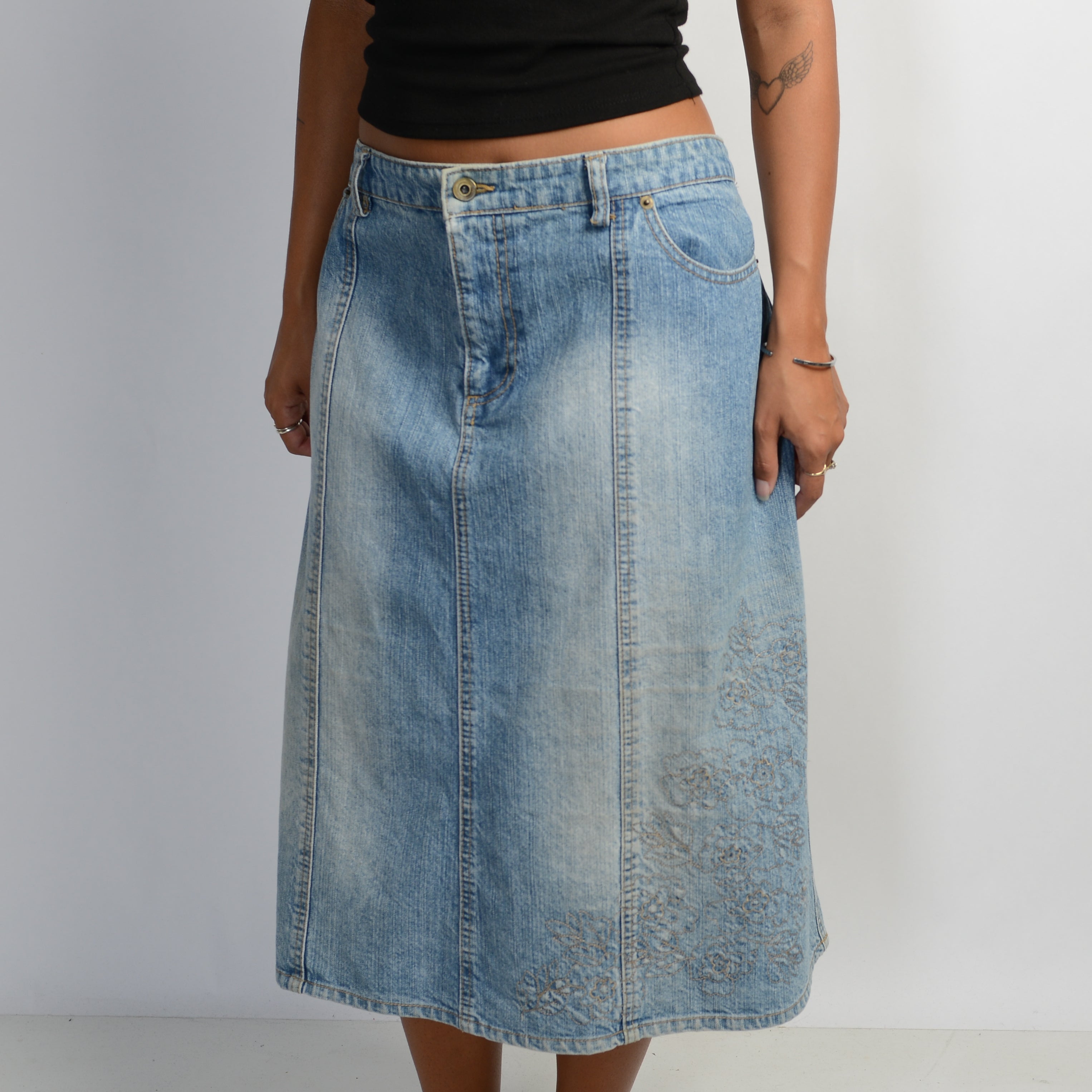 EMBROIDERED MIDI SKIRT