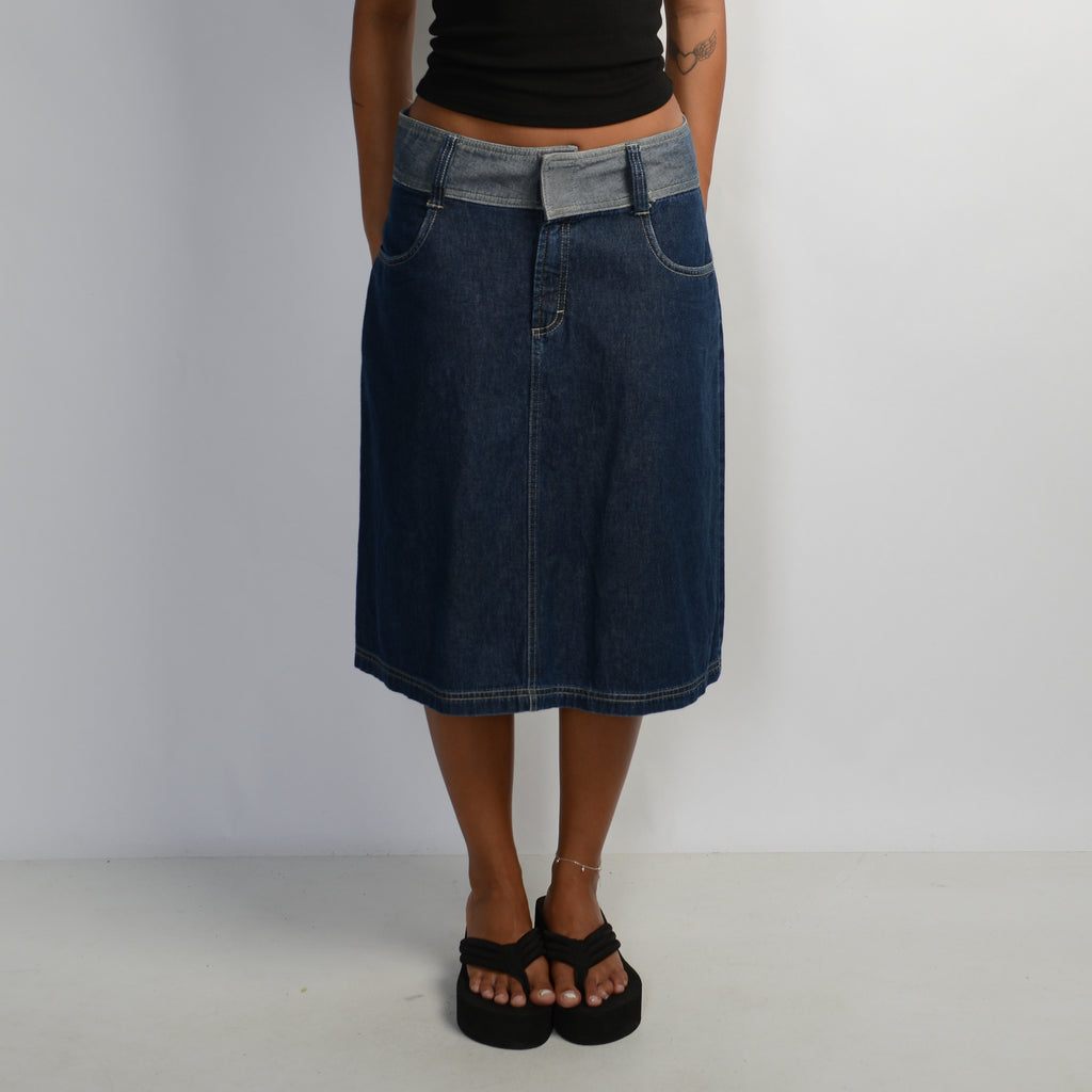 TWO TONE DENIM SKIRT