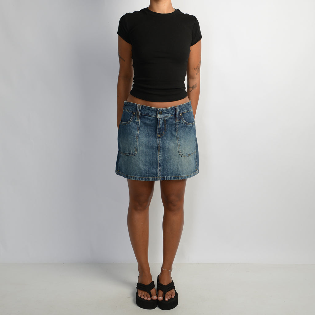 MID WASH DENIM SKIRT