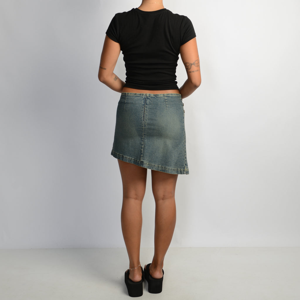 ASYMMETRIC DENIM SKIRT