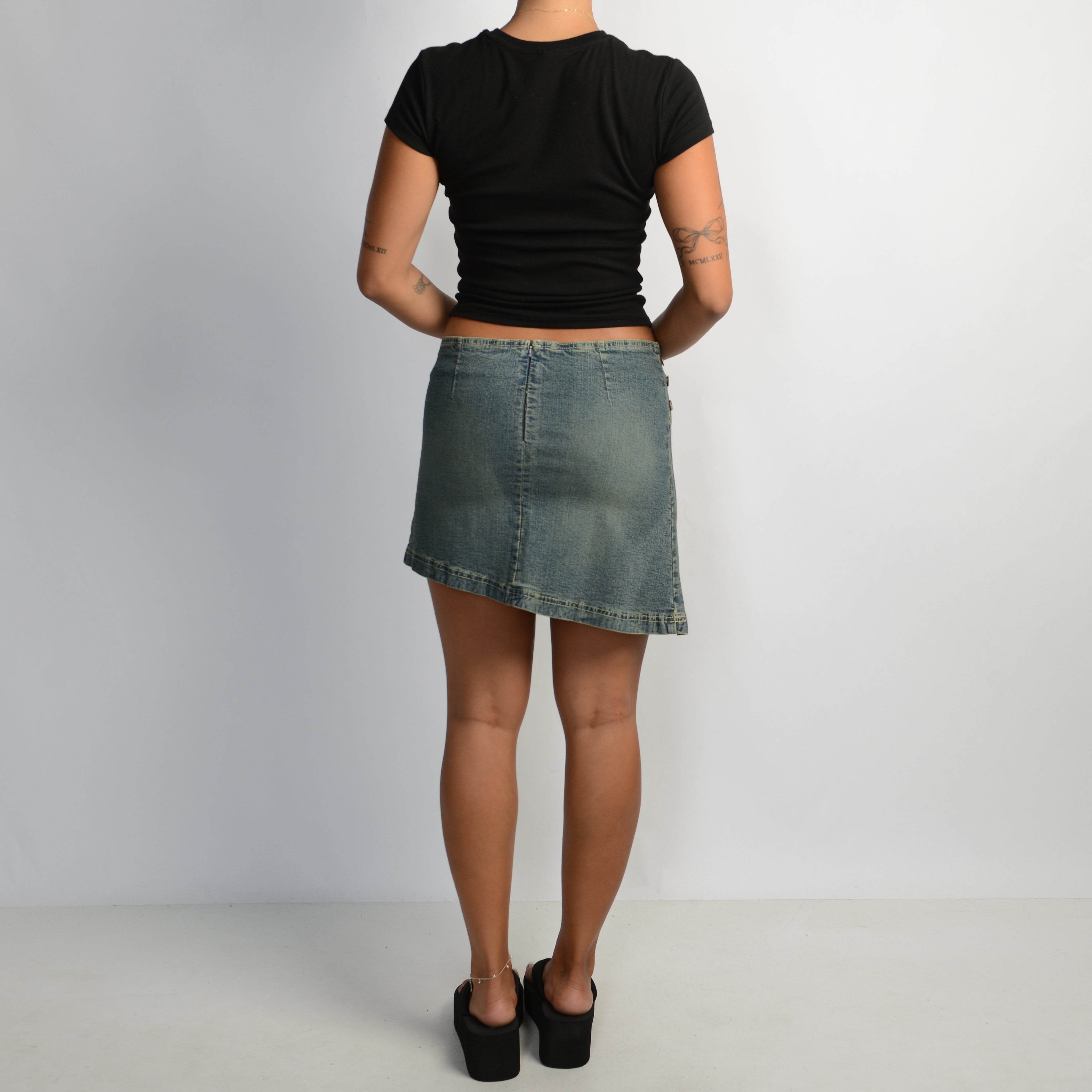 ASYMMETRIC DENIM SKIRT
