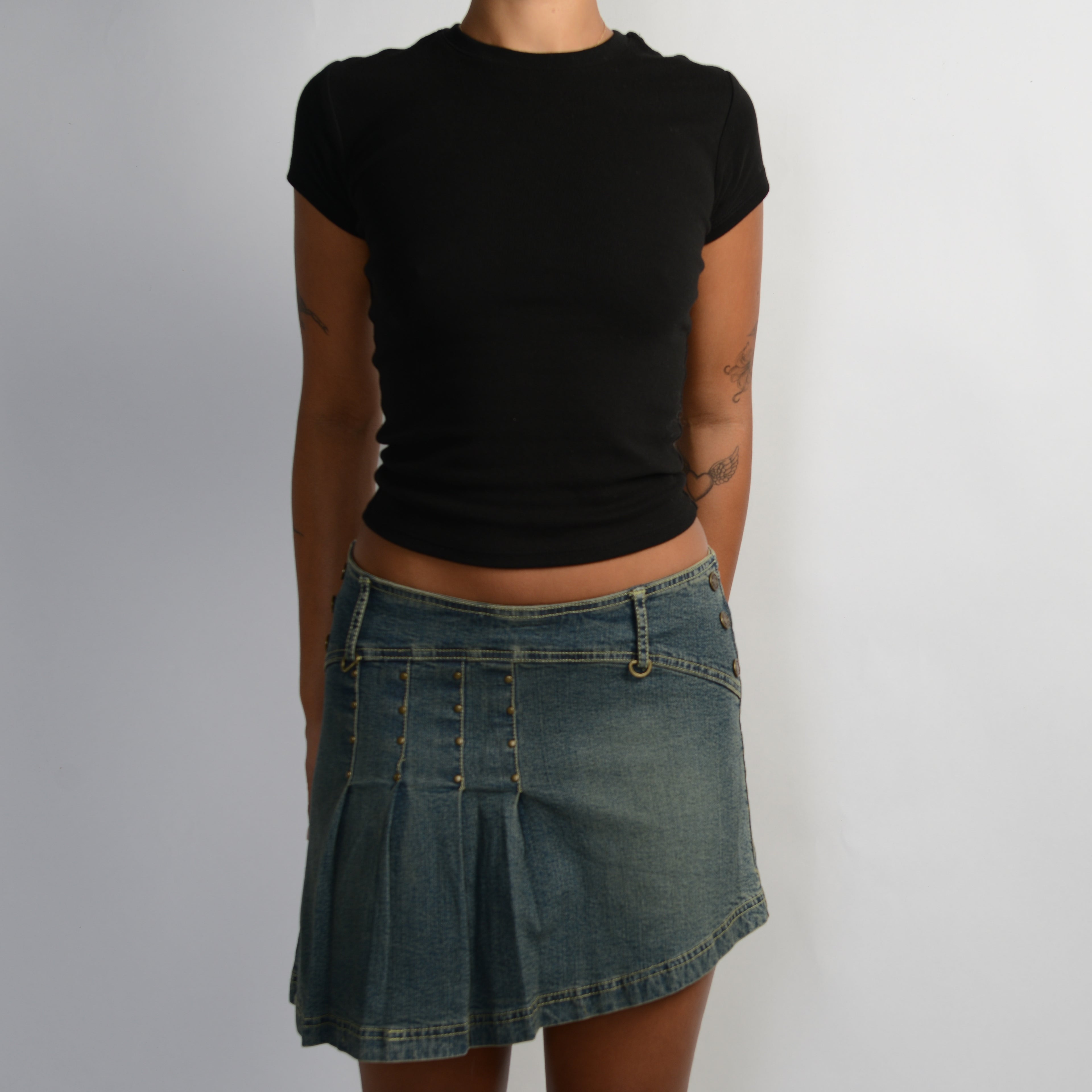 ASYMMETRIC DENIM SKIRT