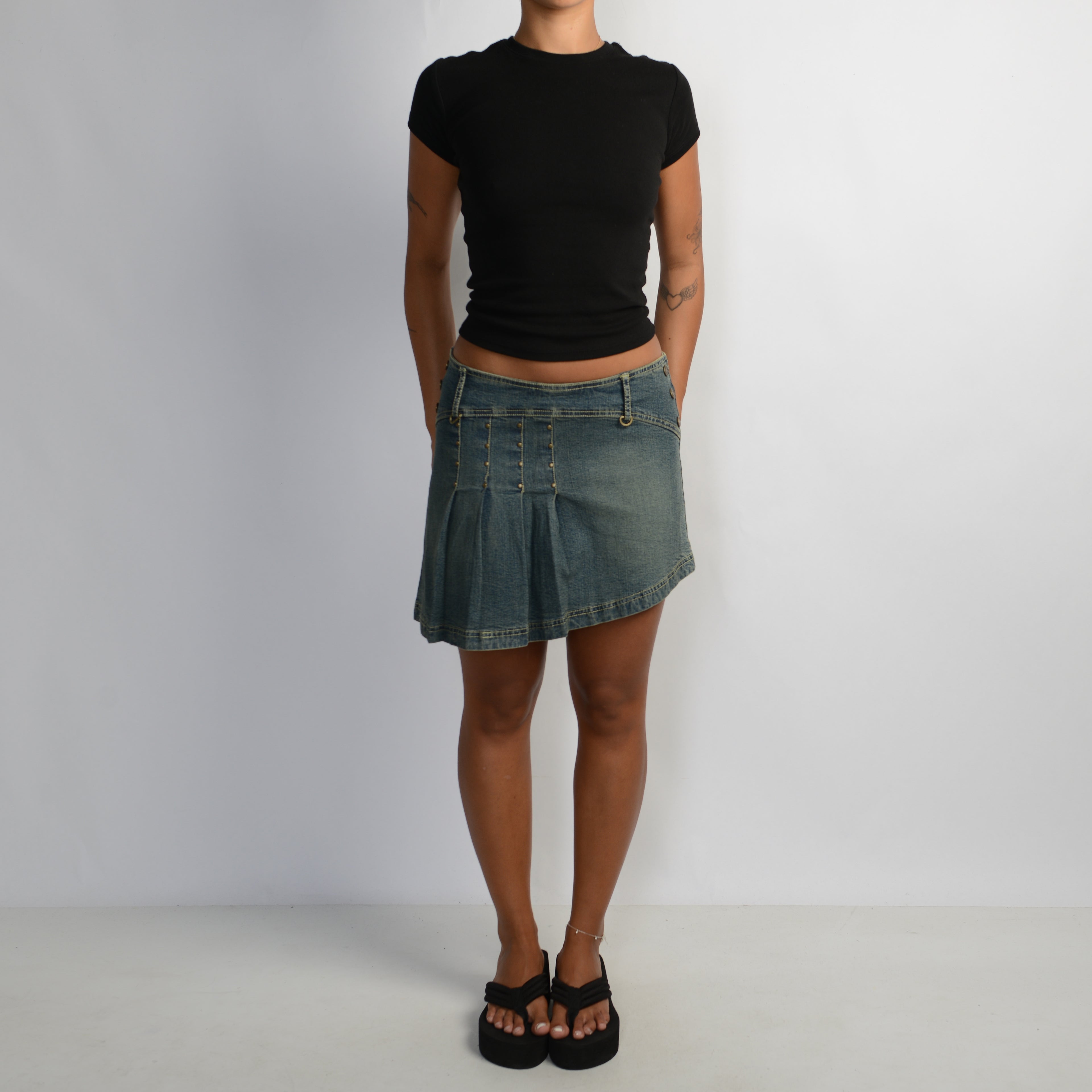 ASYMMETRIC DENIM SKIRT