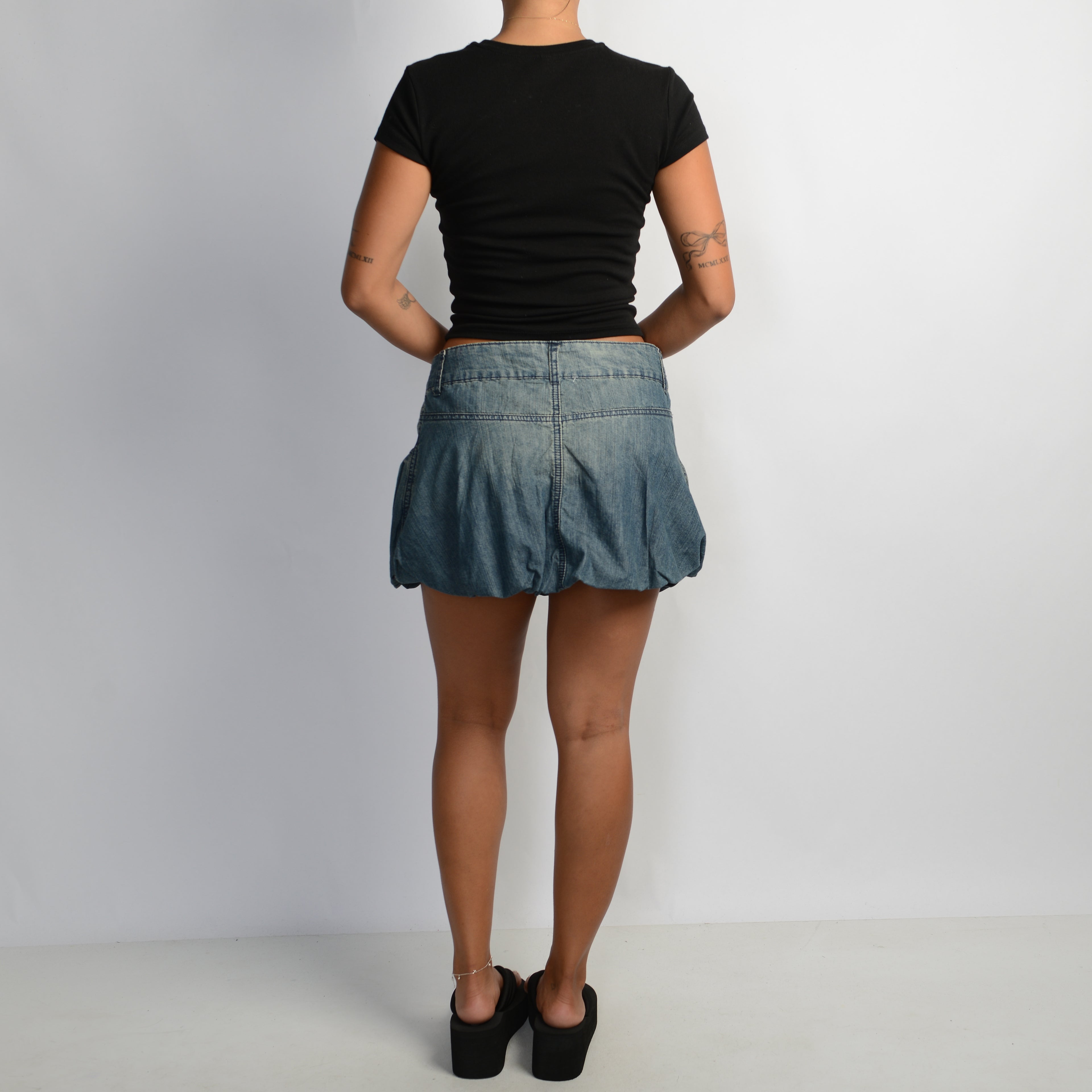DENIM BUBBLE MINI SKIRT