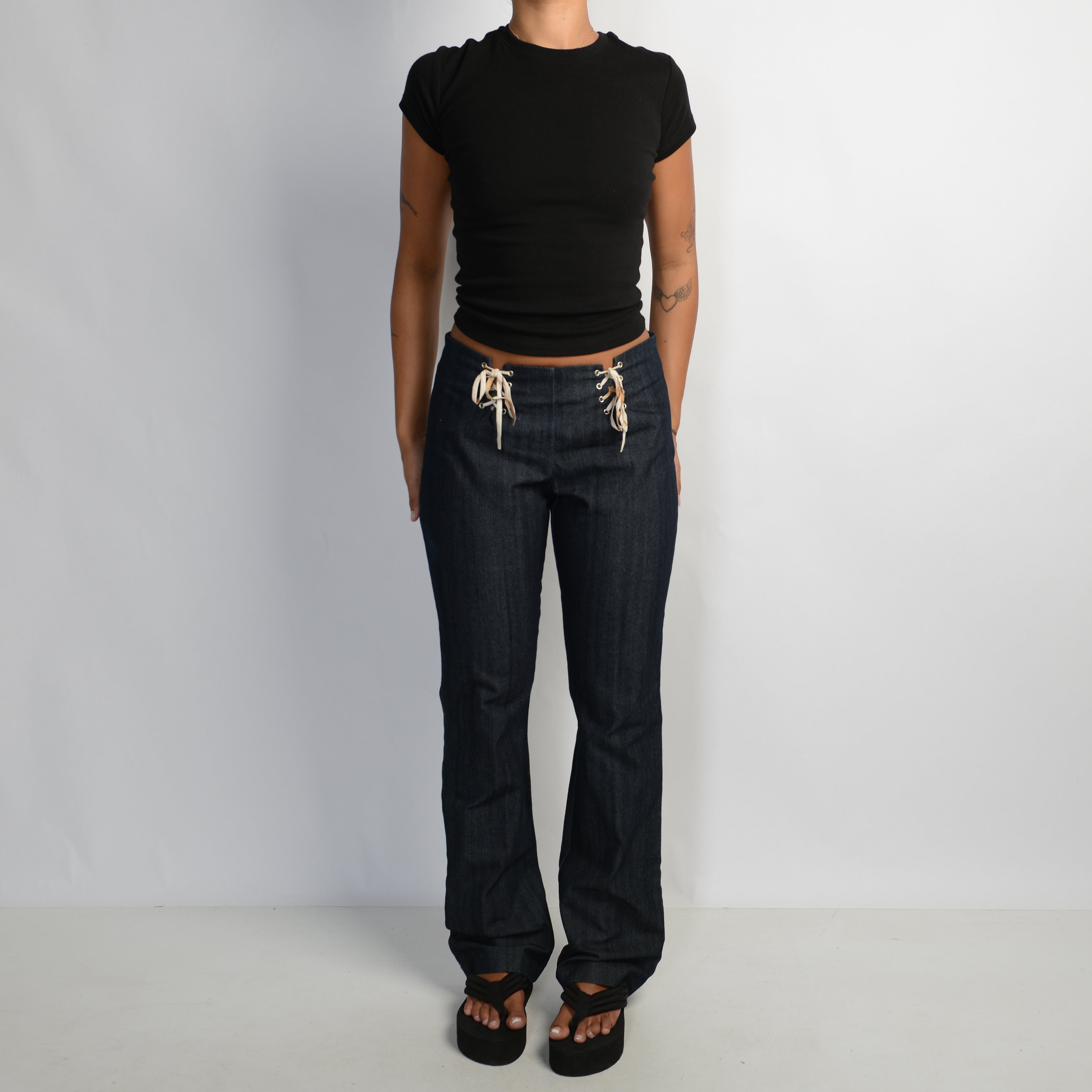 LACE UP BOOTCUT JEANS