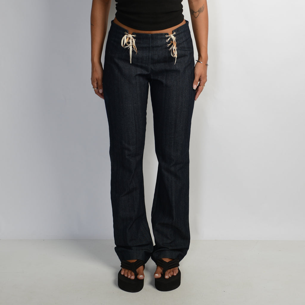 LACE UP BOOTCUT JEANS