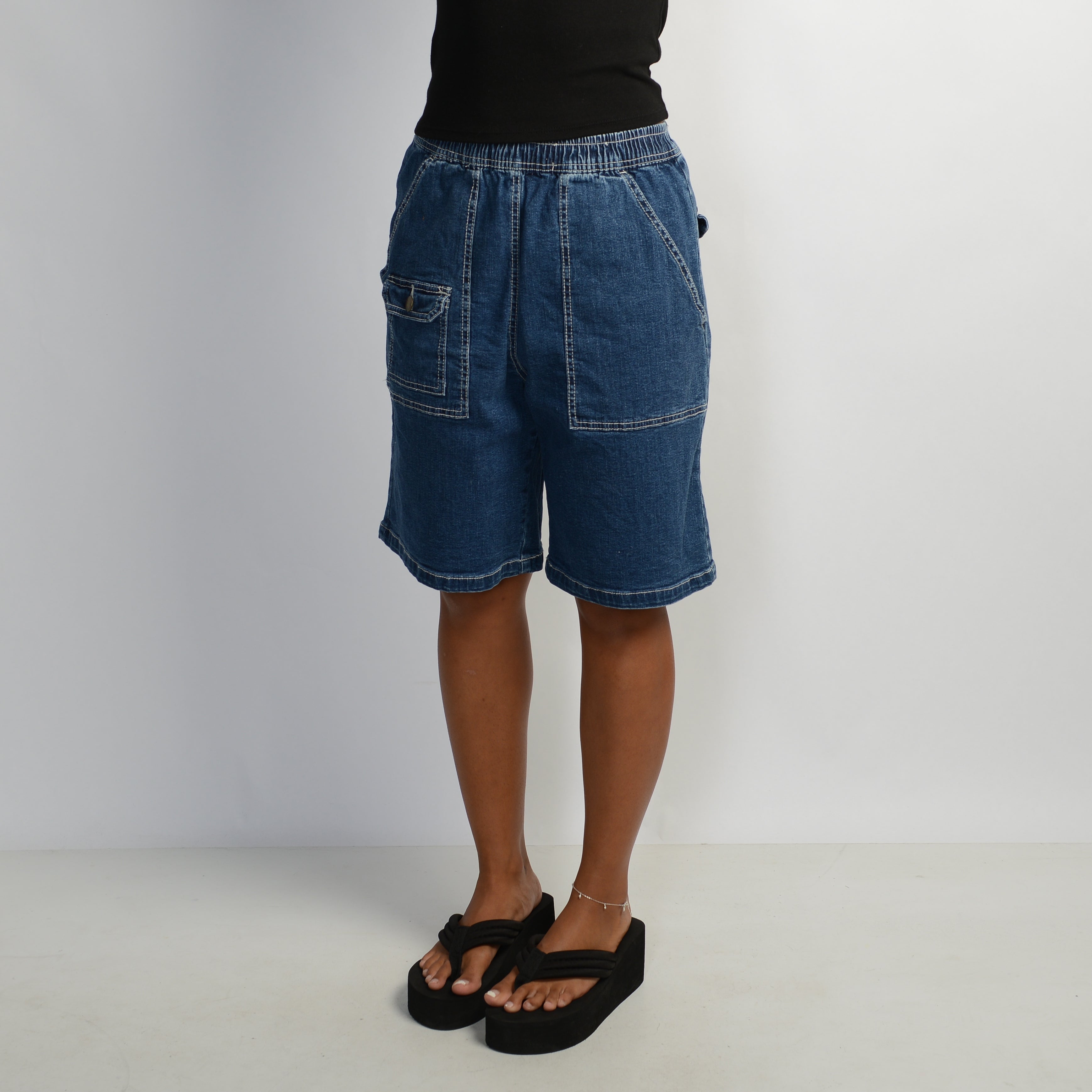 MID WASH CARPENTER JORTS