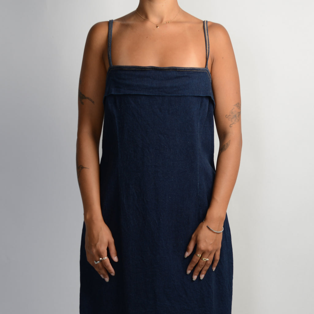DARK DENIM MIDI DRESS
