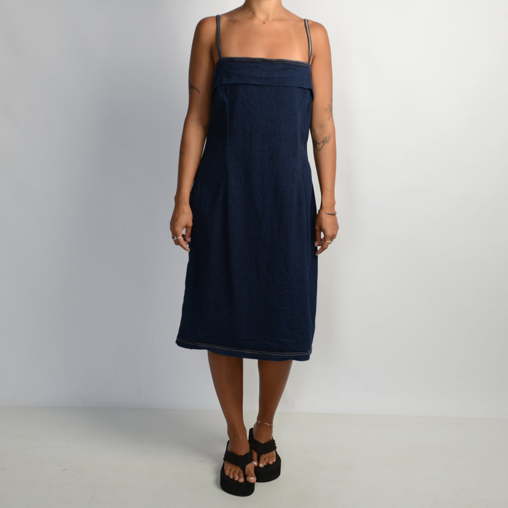 DARK DENIM MIDI DRESS