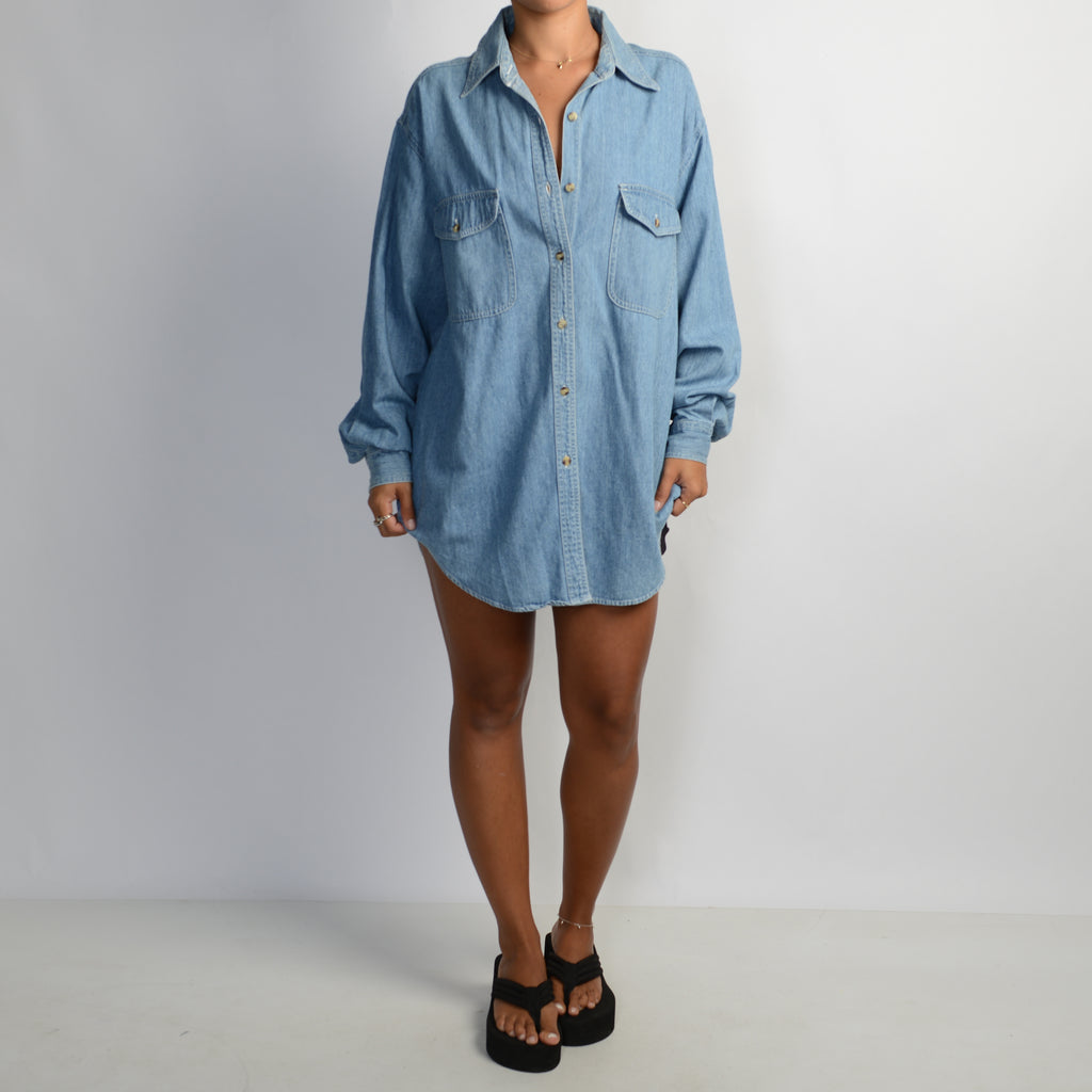 DENIM BUTTON OVERSHIRT