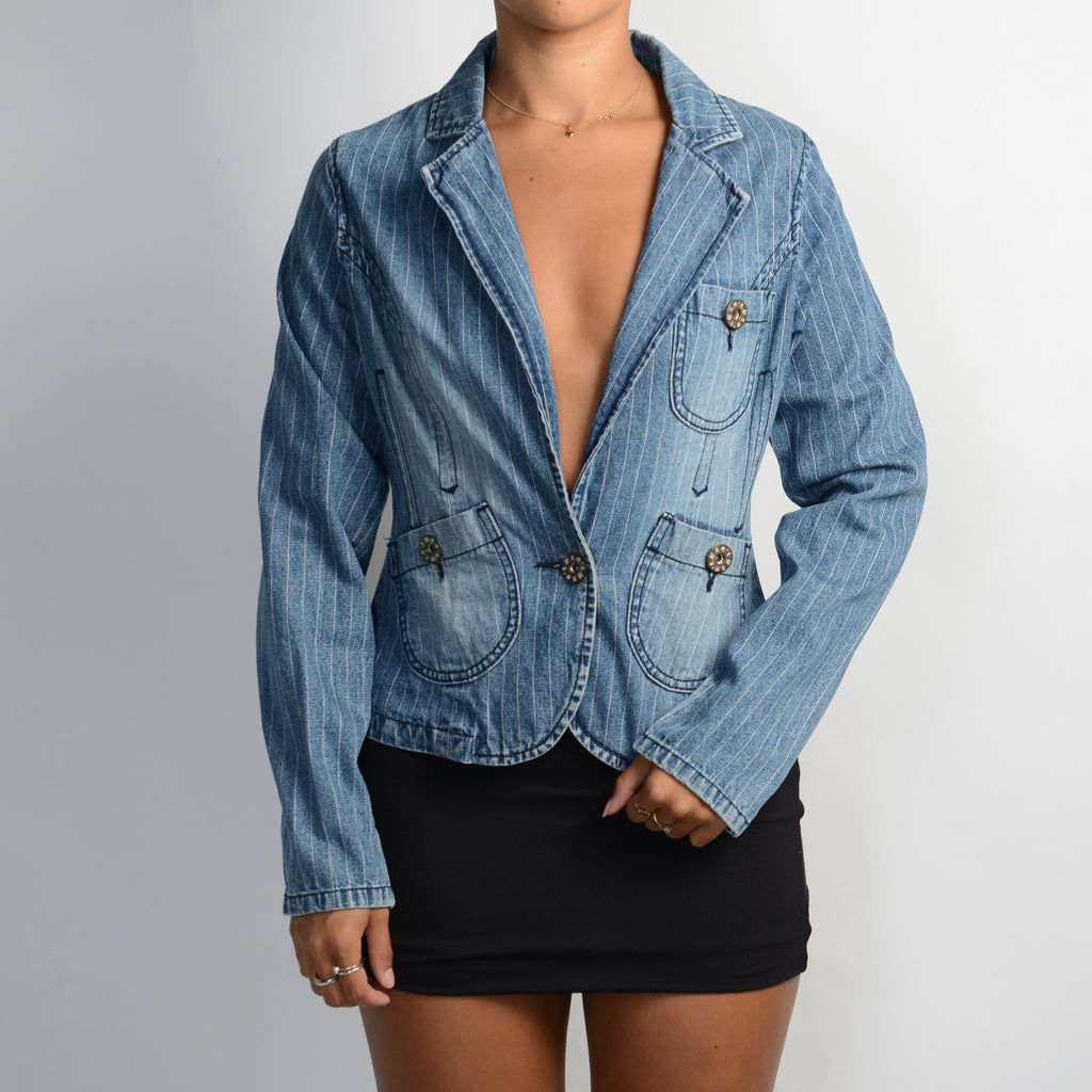 STRIPE DENIM BLAZER