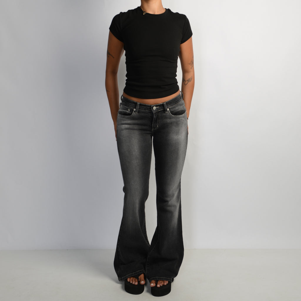 FADED BLACK FLARE JEANS