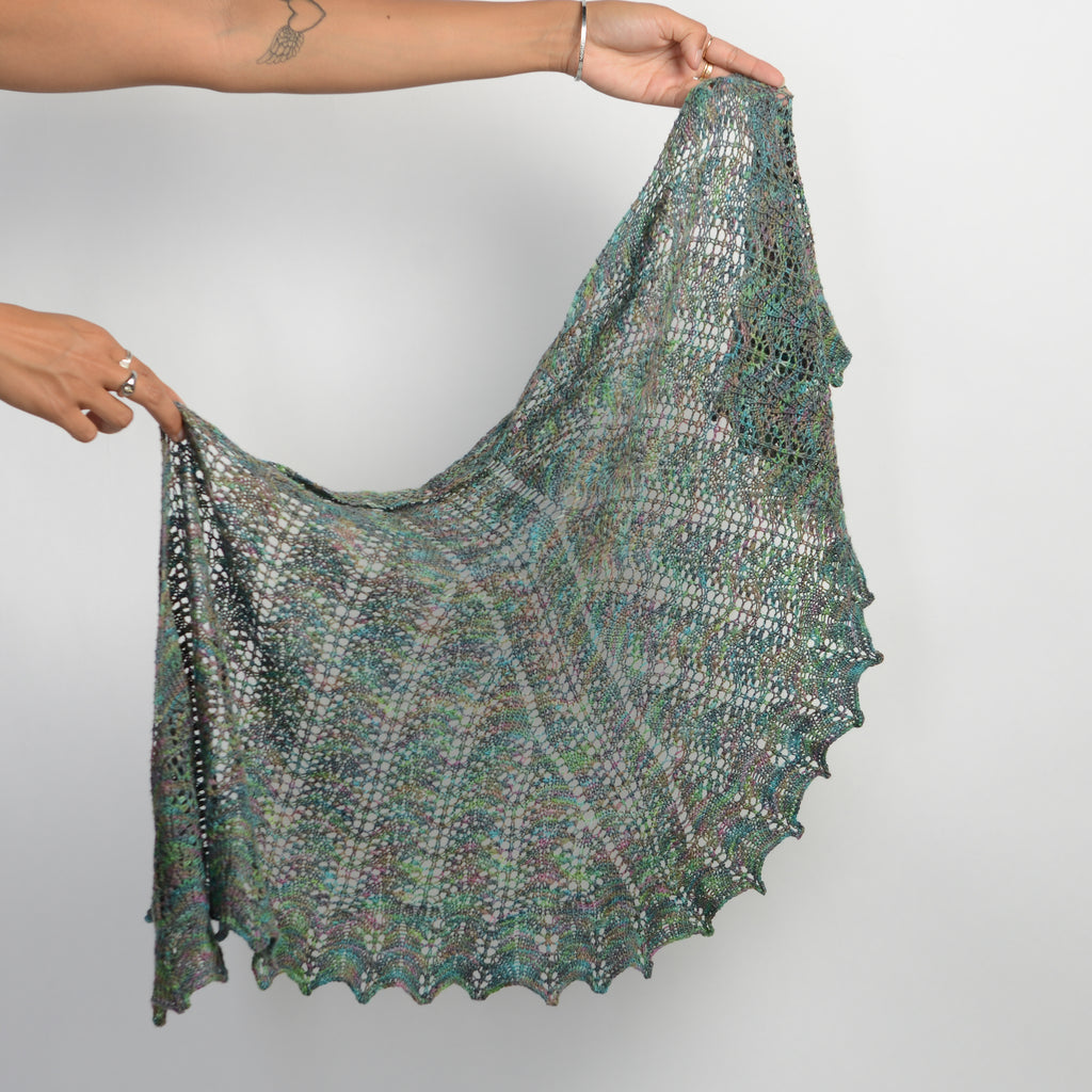 GREEN MARLE KNIT SCARF