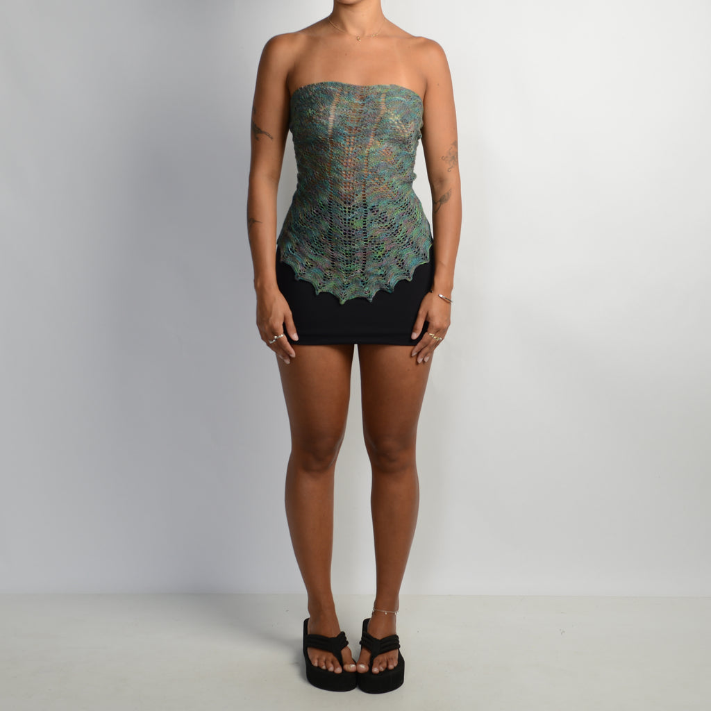 GREEN MARLE KNIT SCARF