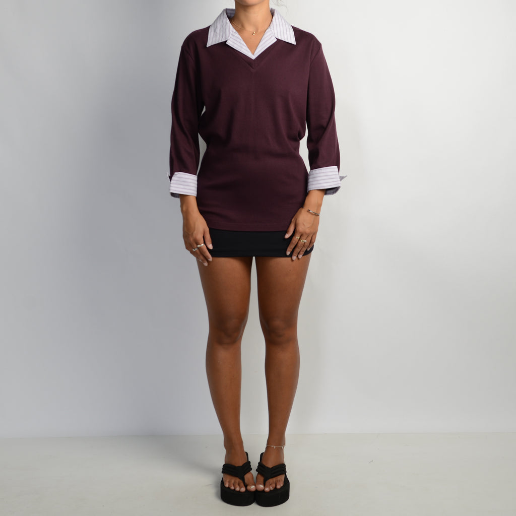 PLUM LAYERED BLOUSE