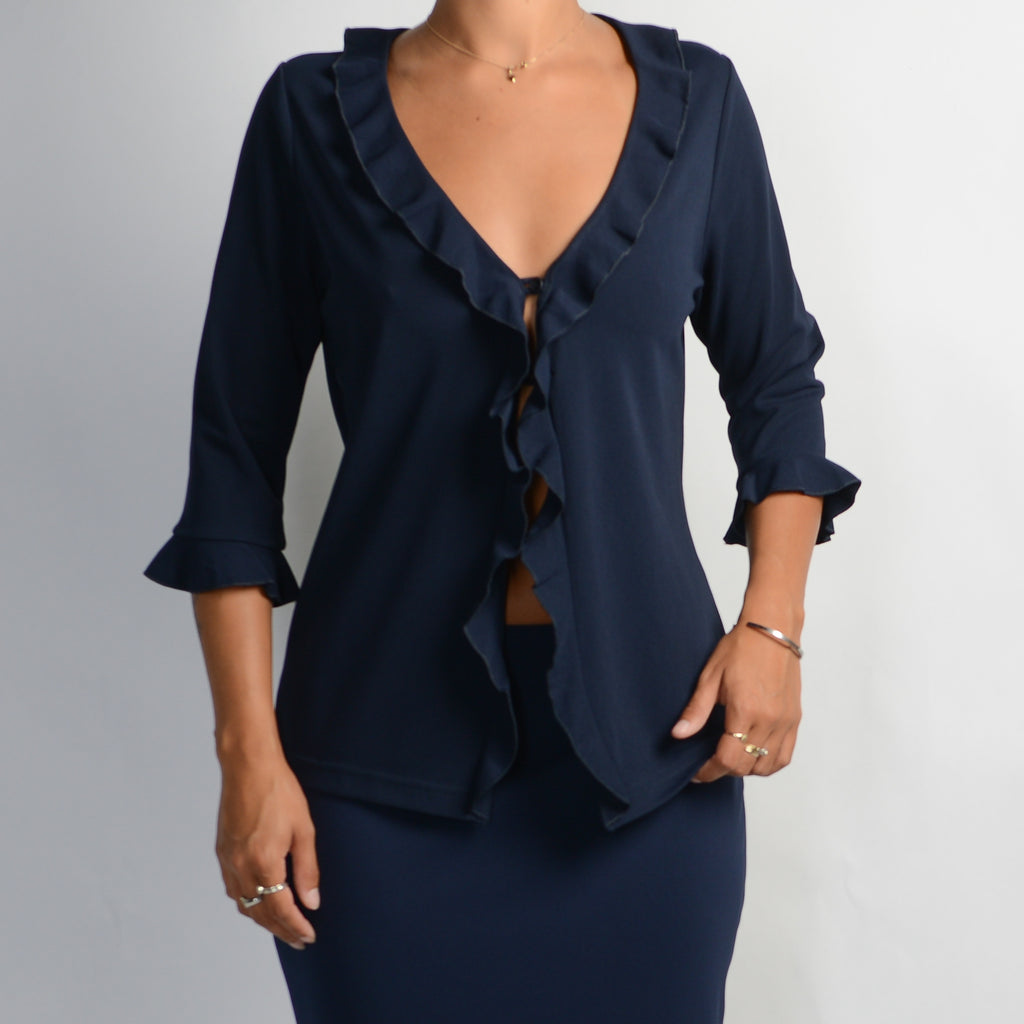 NAVY TOP + SKIRT SET