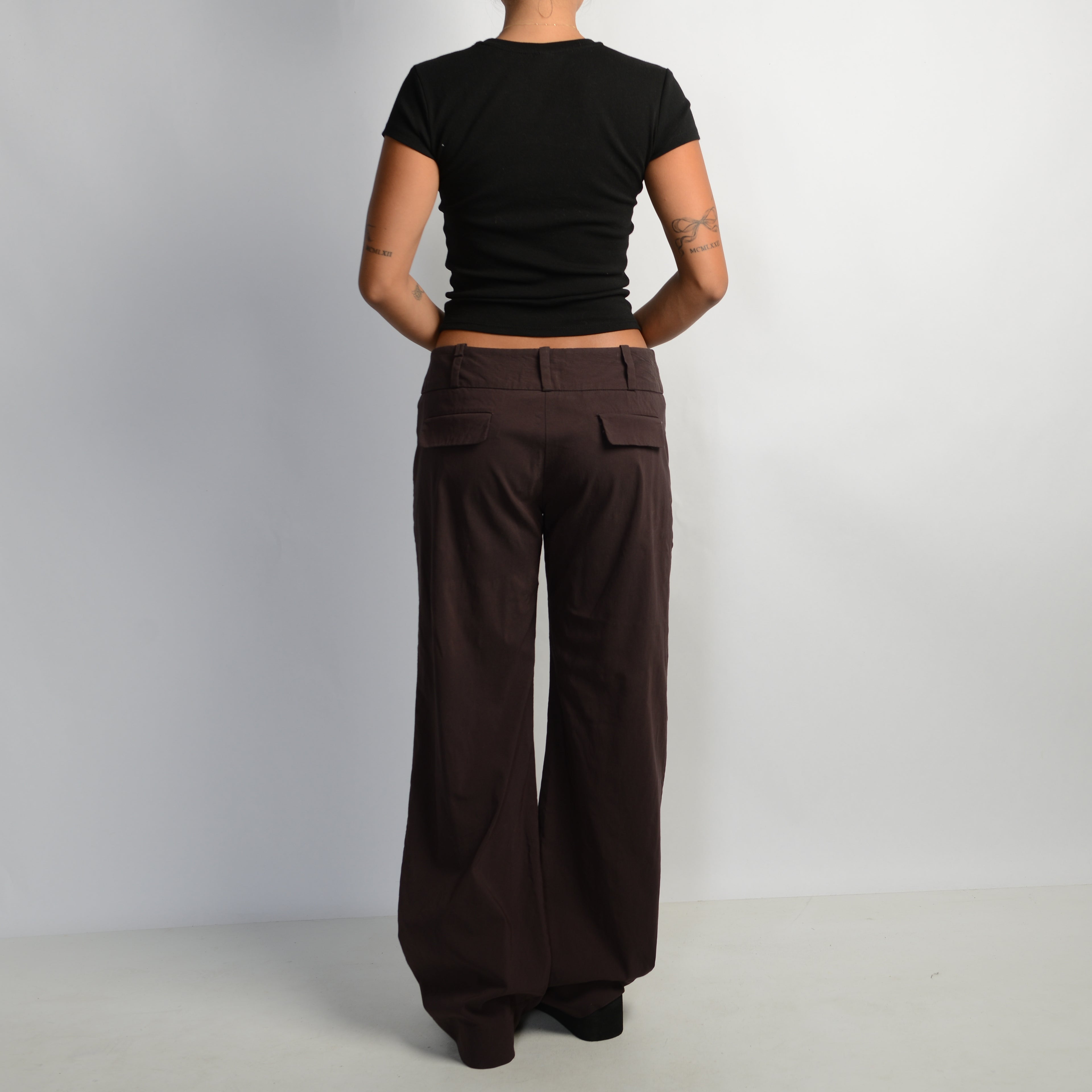 DEEP TAUPE WIDE LEG PANTS