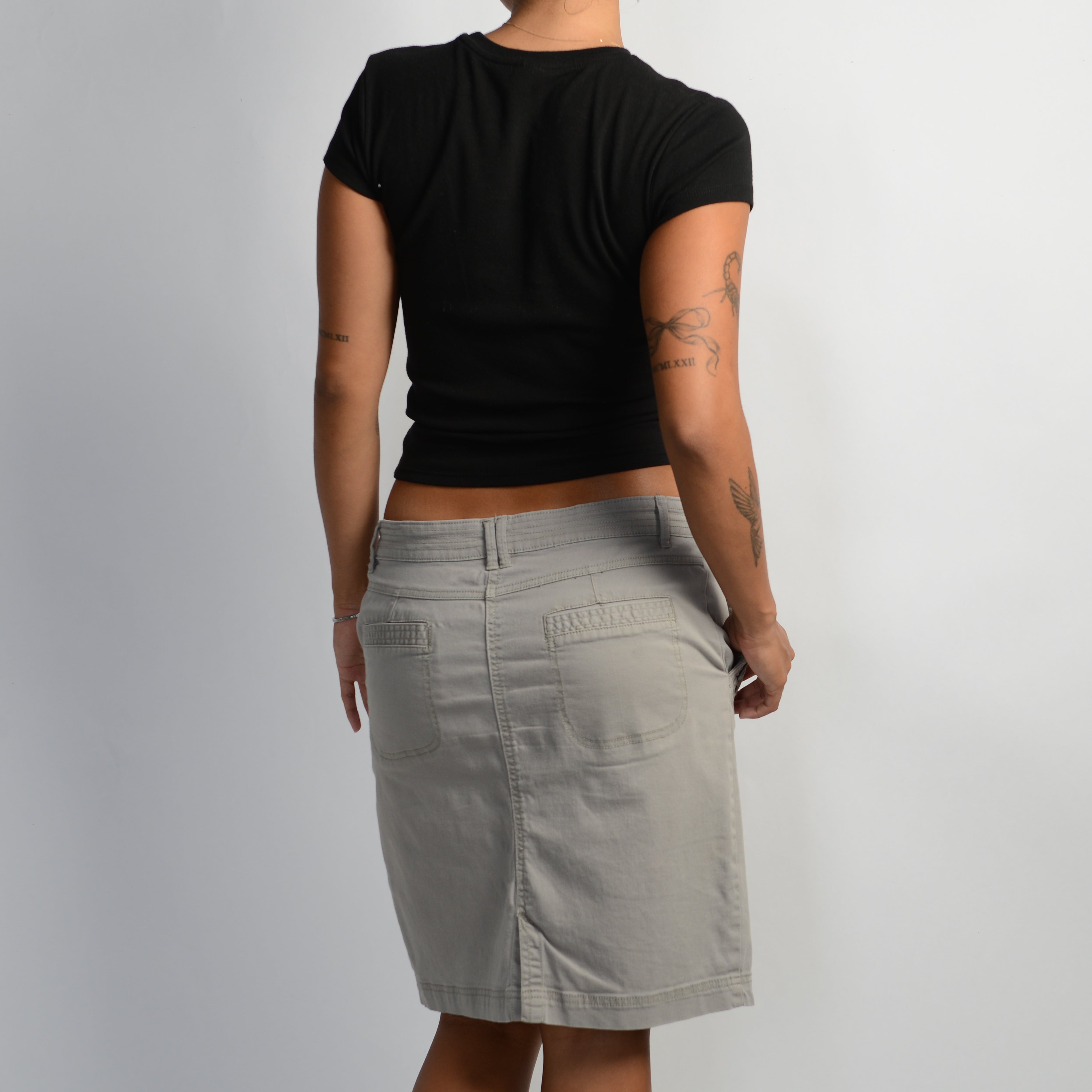 GREY CARGO SKIRT