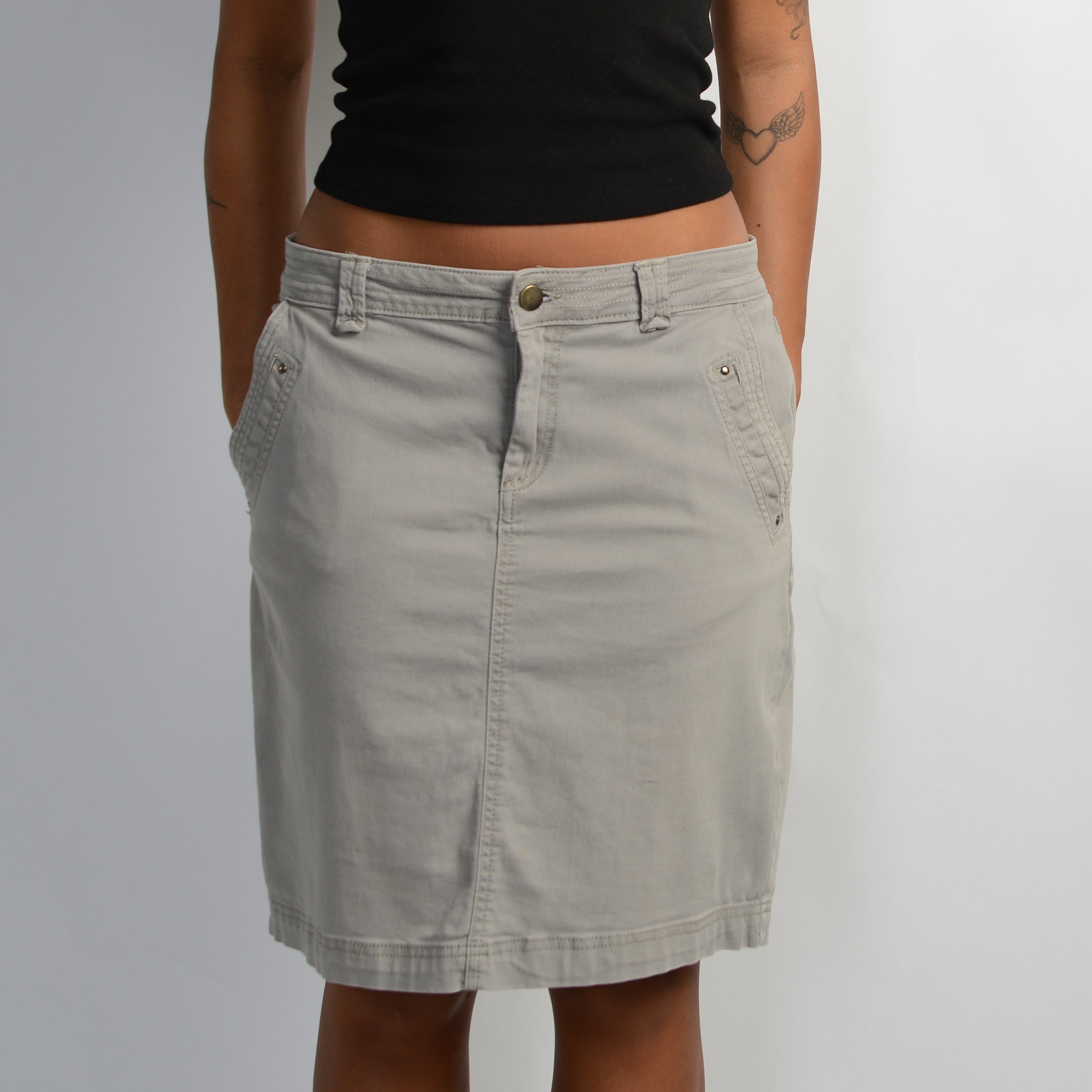 GREY CARGO SKIRT