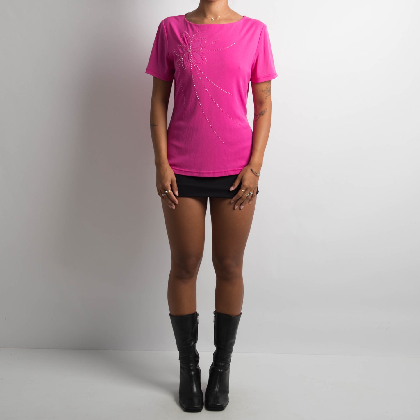 HOT PINK MESH TSHIRT