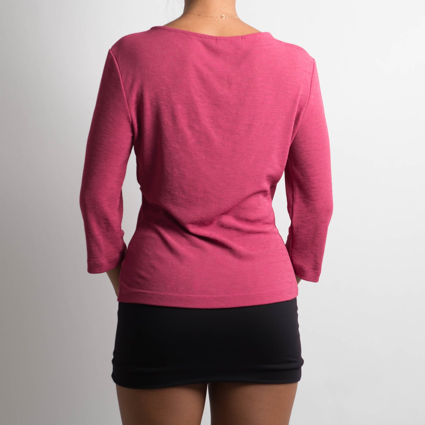 PINK MICRO MESH LONG SLEEVE