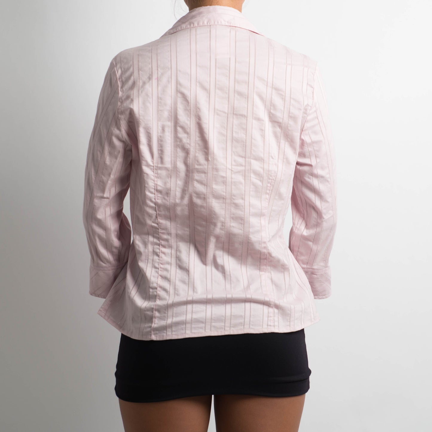 PALE PINK PINSTRIPE BLOUSE