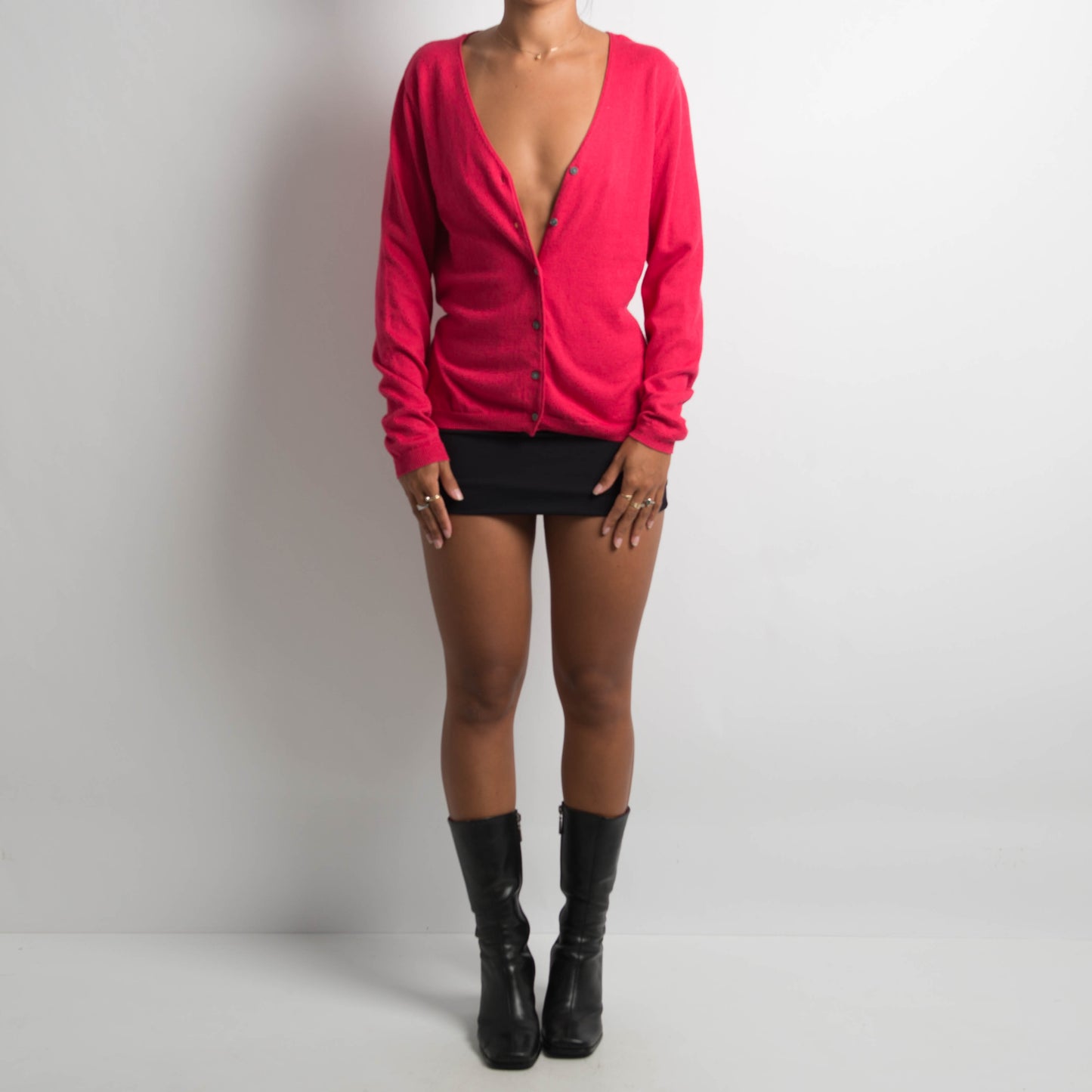 HOT PINK KNIT CARDIGAN