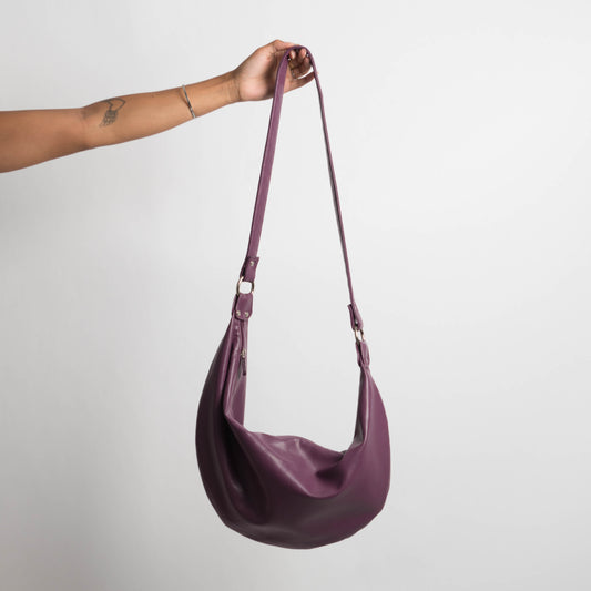 PURPLE FAUX LEATHER BAG