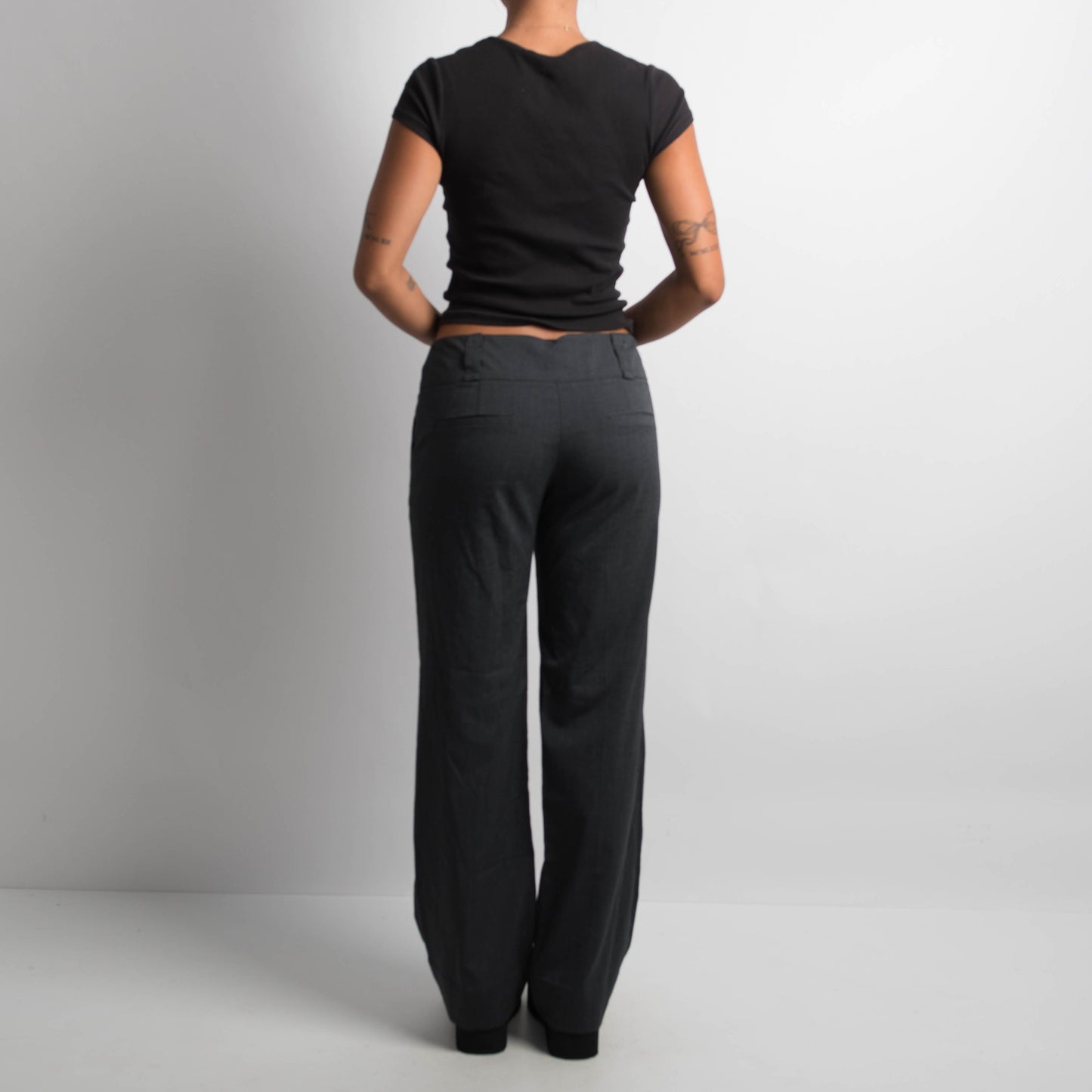 CHARCOAL BOOTCUT TROUSERS