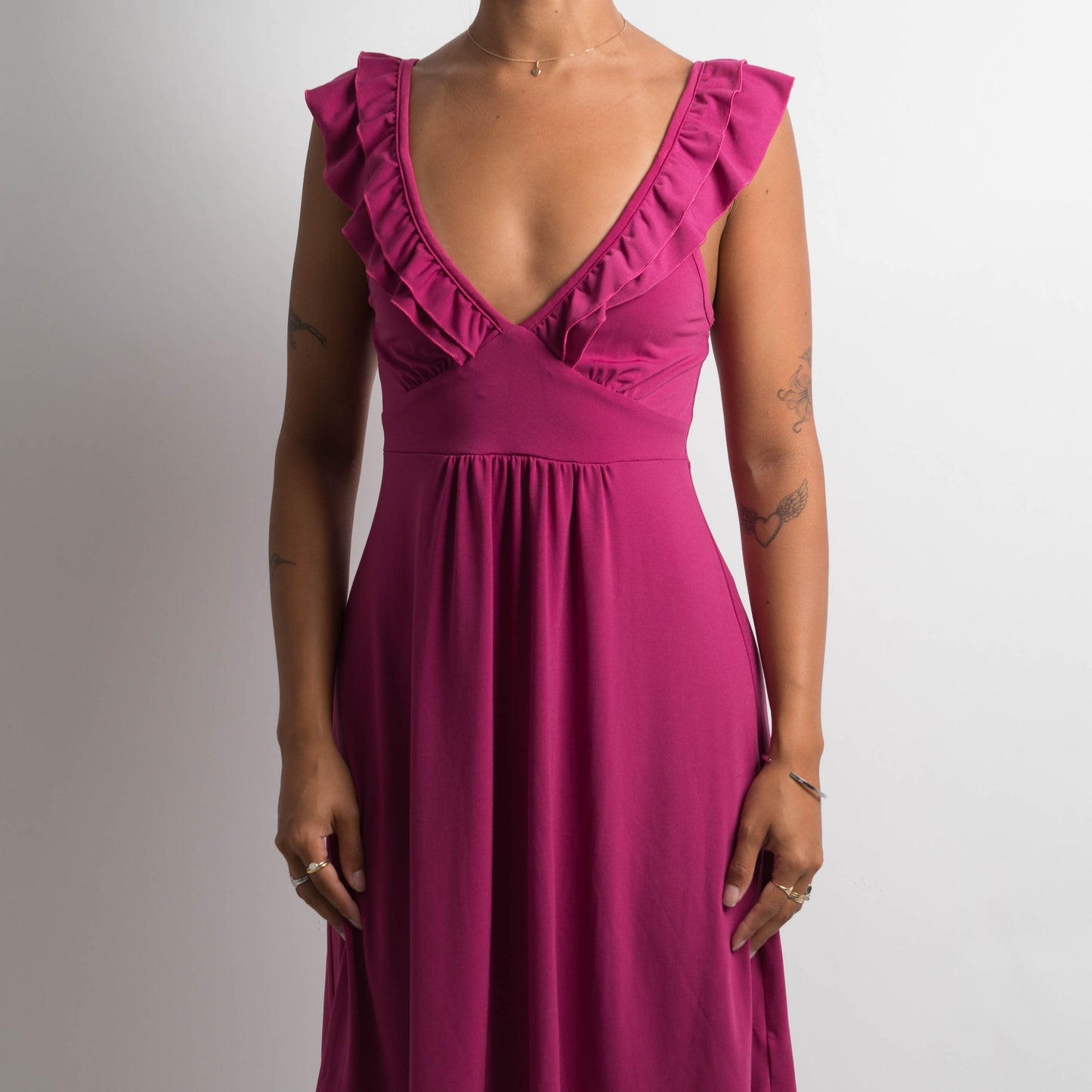 PINK SLINKY MIDI DRESS