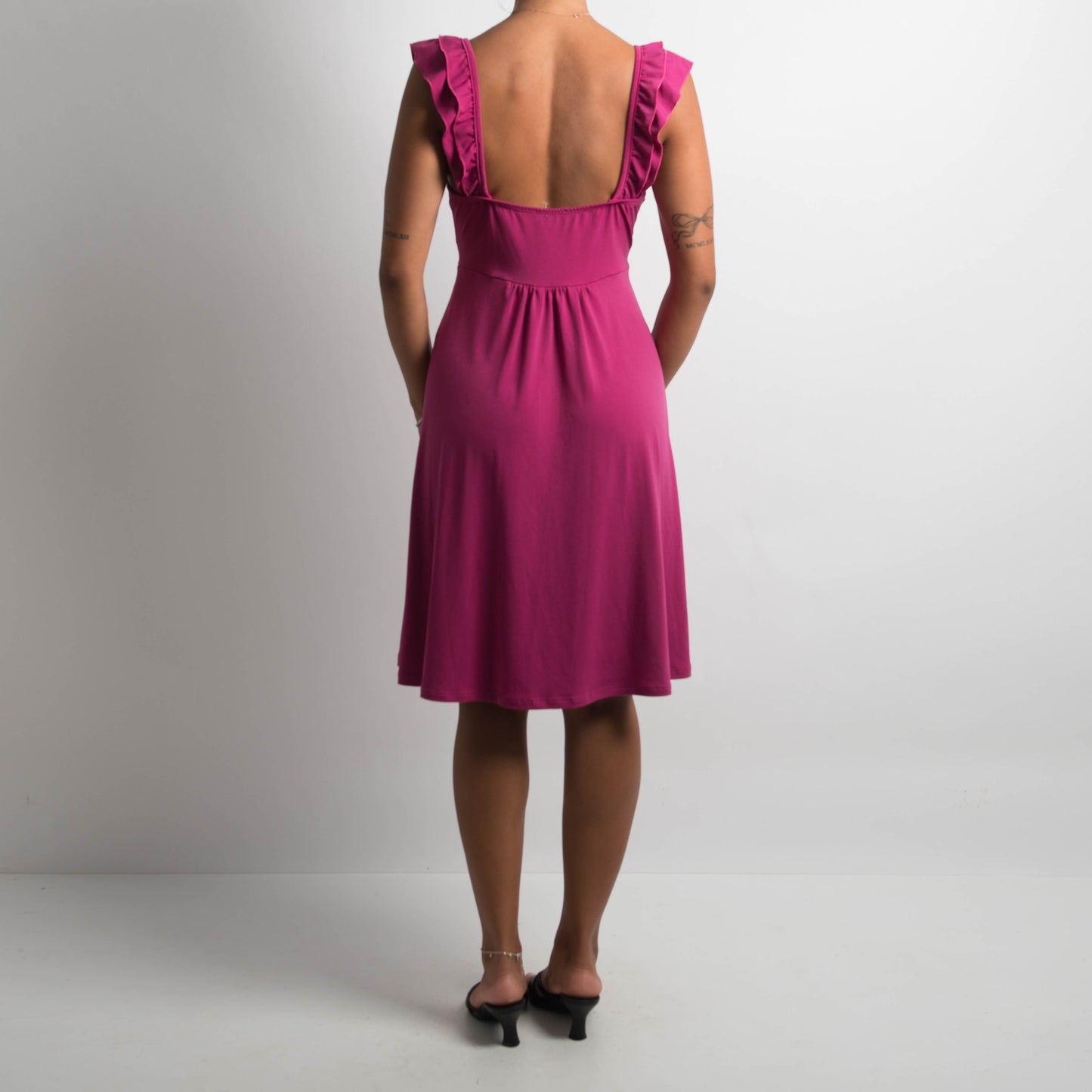 PINK SLINKY MIDI DRESS