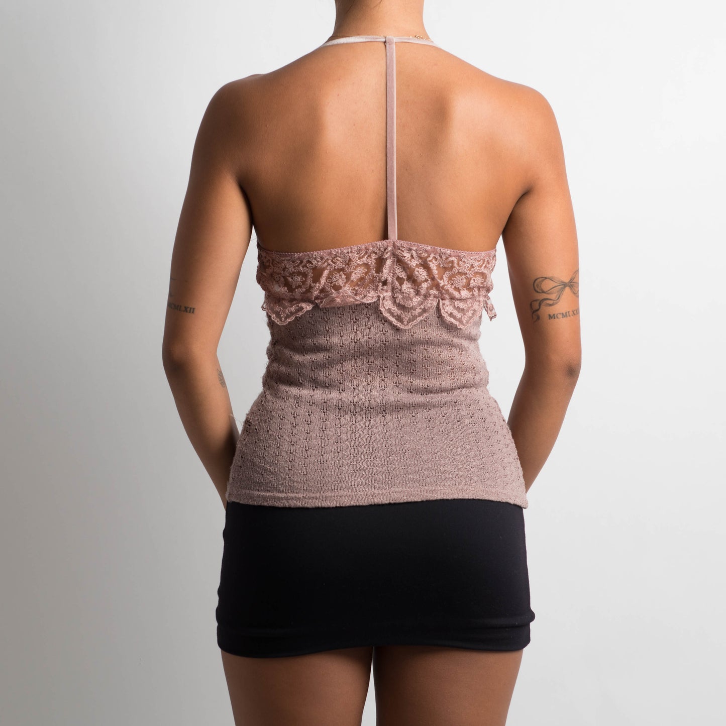 MAUVE CROCHET KNIT CAMISOLE