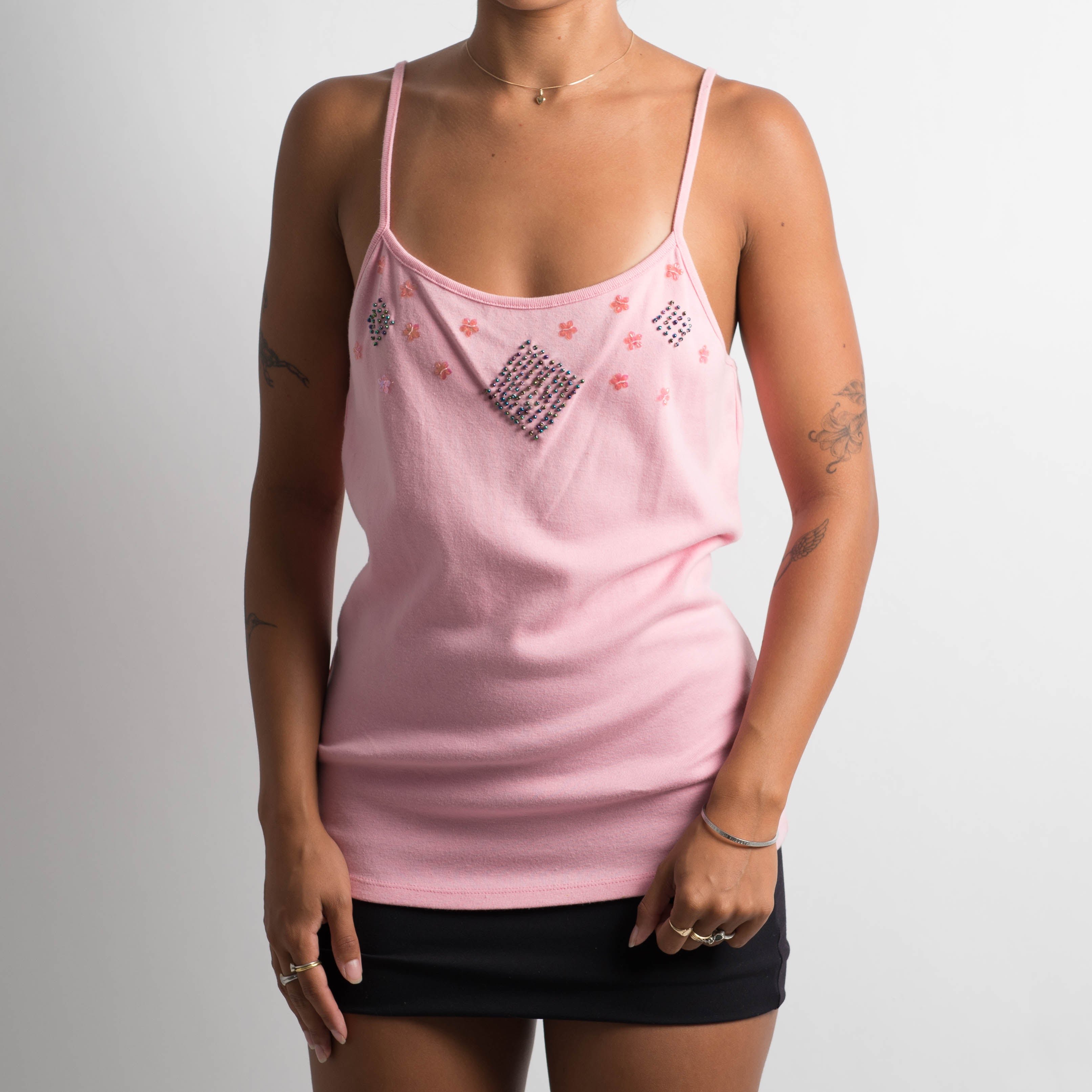 PINK BEADED CAMISOLE