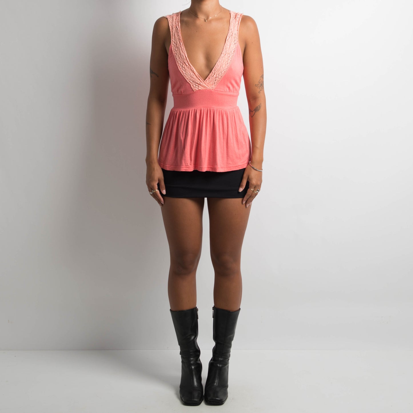 CORAL BABYDOLL TOP