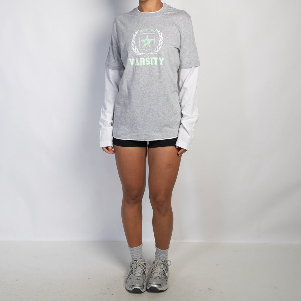 GREY LAYERED COTTON TOP