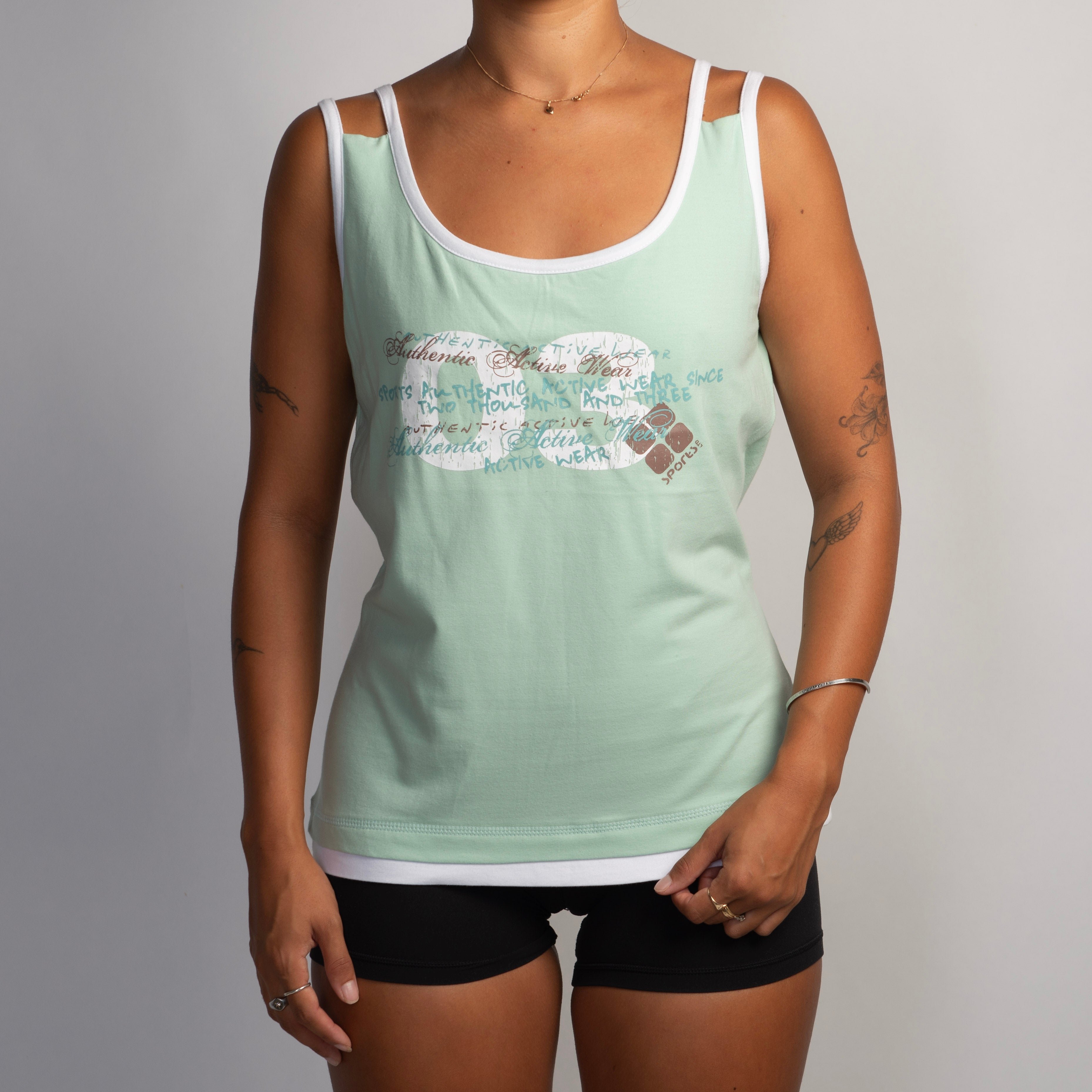 PALE GREEN LAYERED TANK TOP