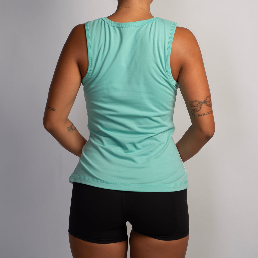 TEAL PANEL TANK TOP