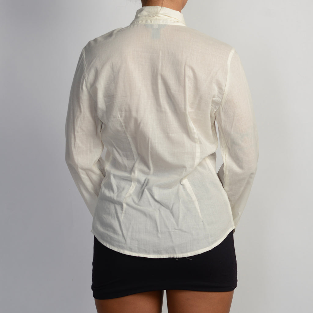 OFF WHITE TIE BLOUSE