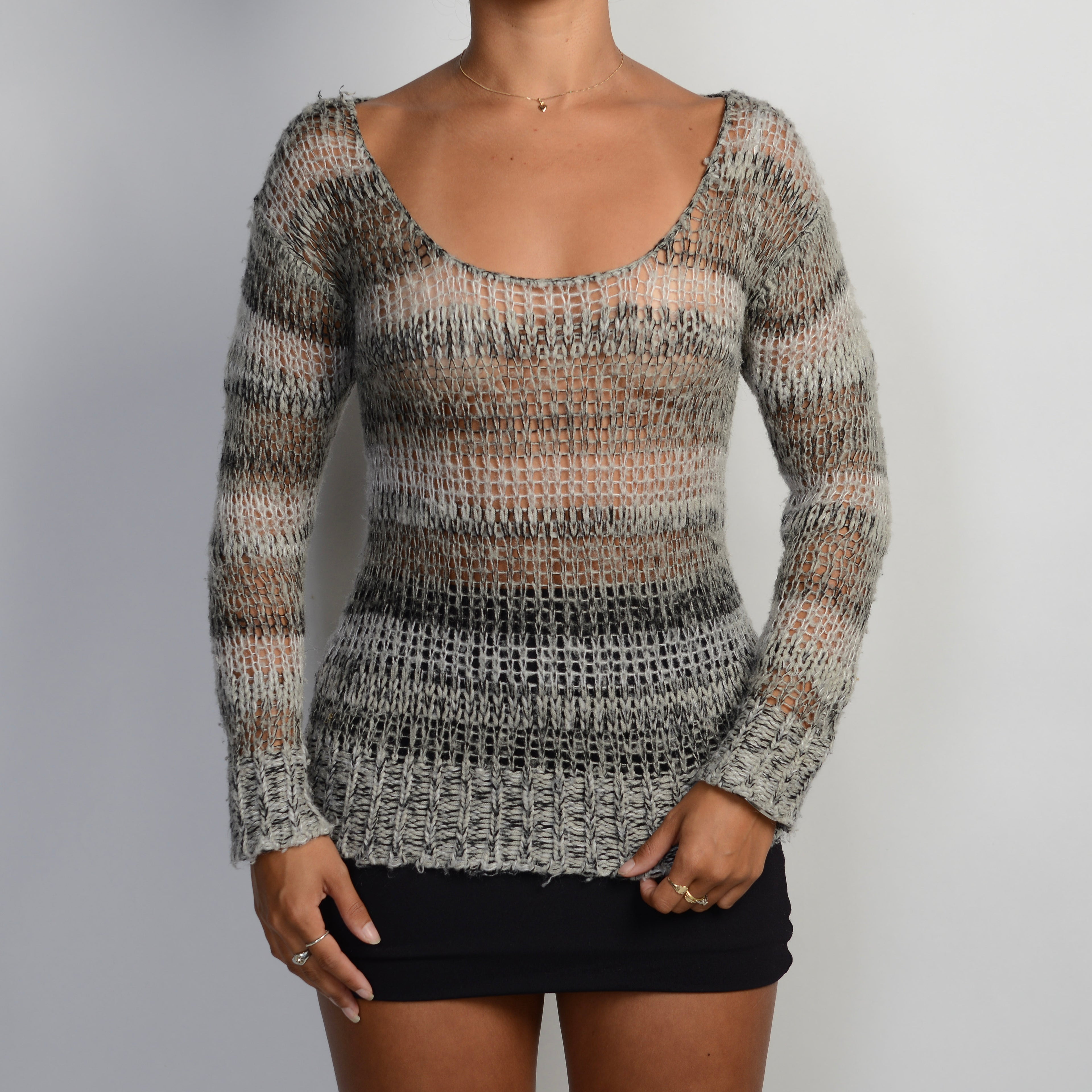 MARLE KNIT LONG SLEEVE TOP