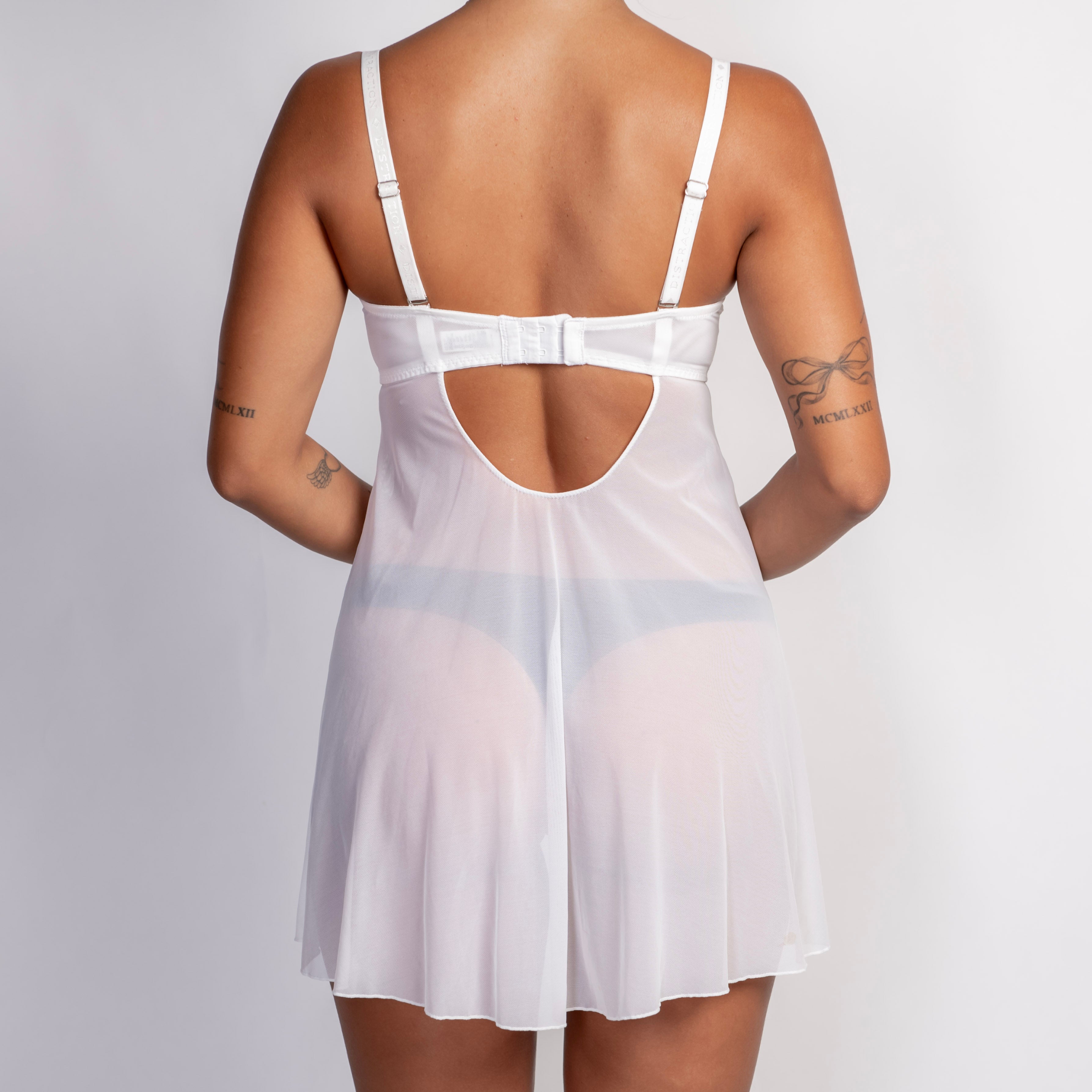 WHITE MESH BABYDOLL