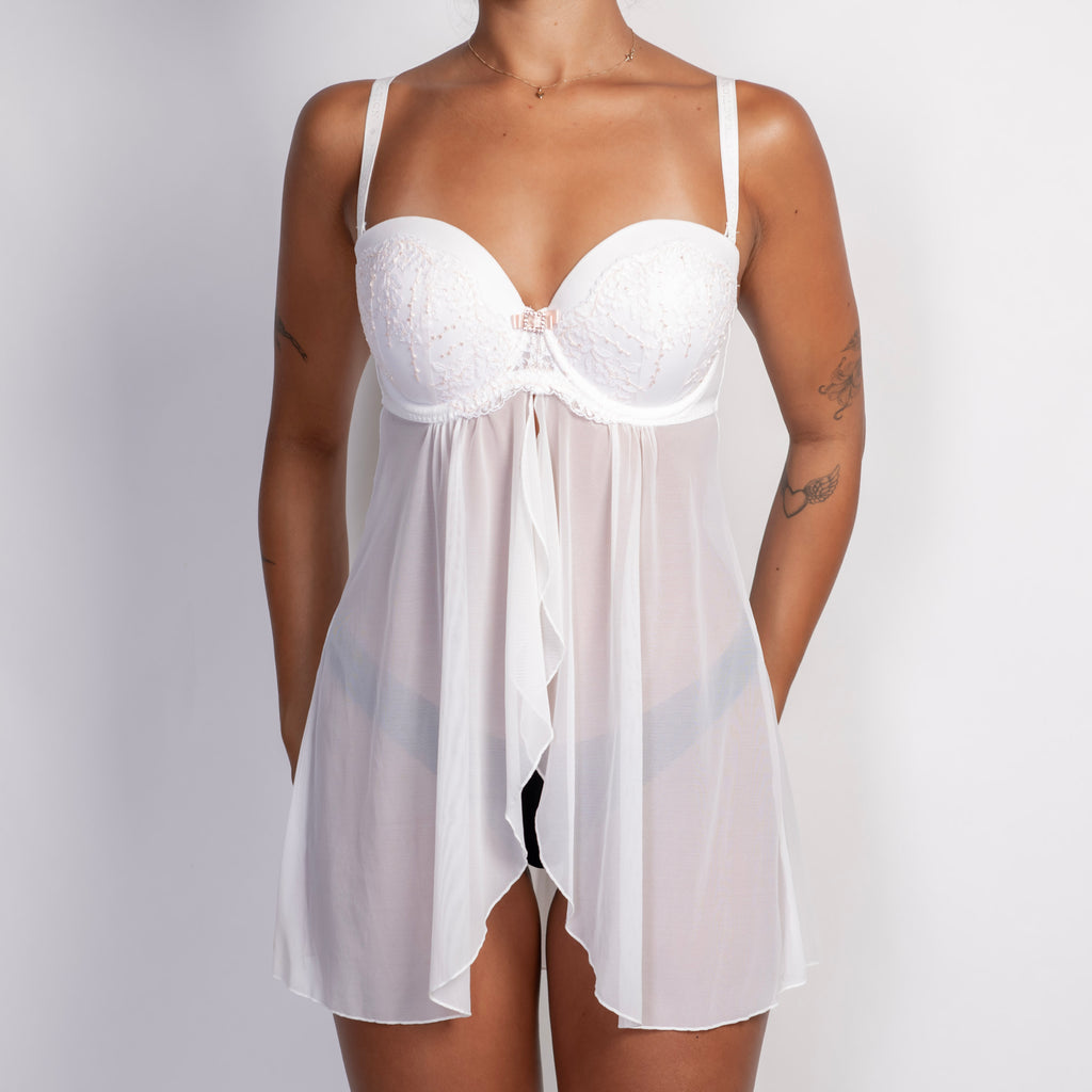 WHITE MESH BABYDOLL