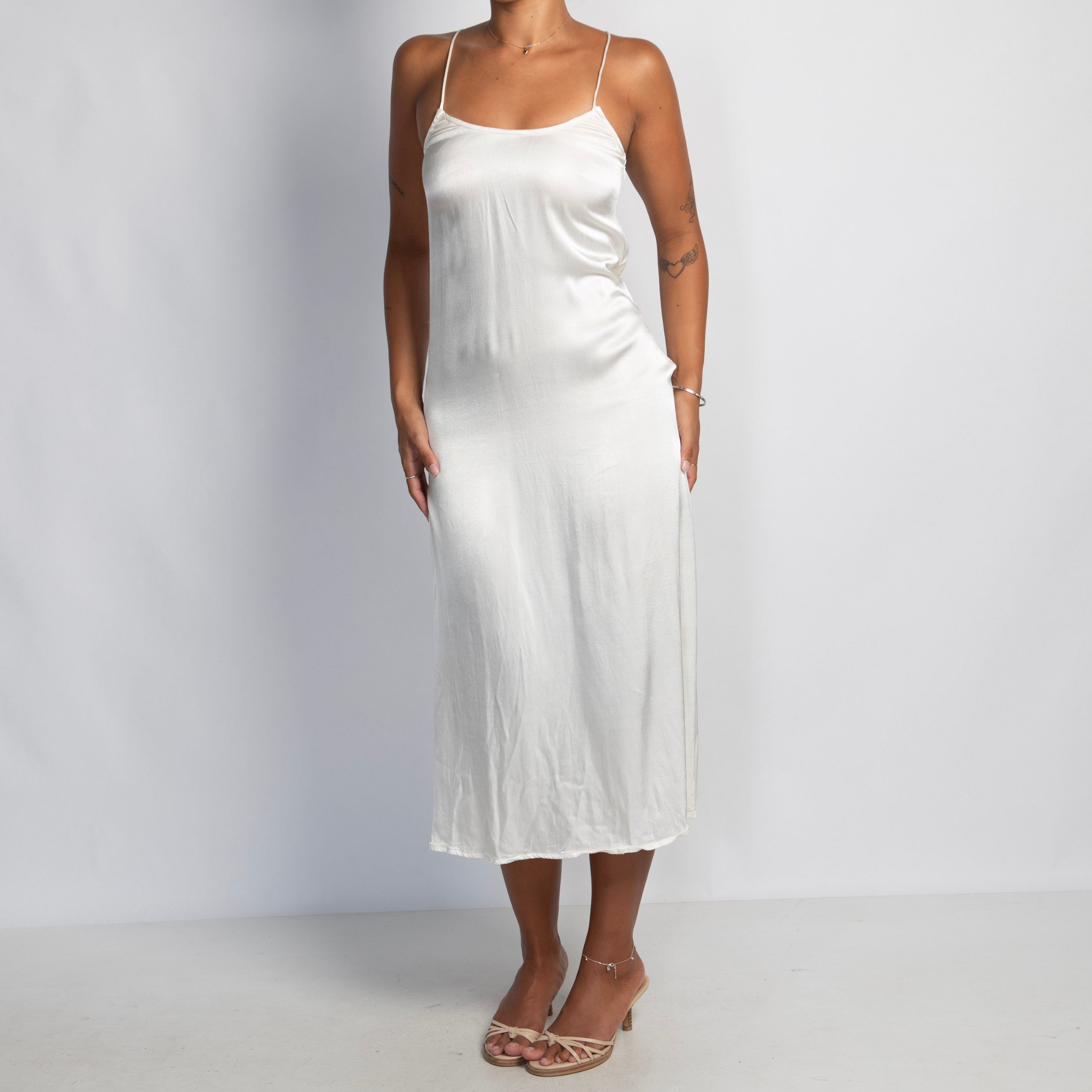 PEARL SATIN MIDI DRESS
