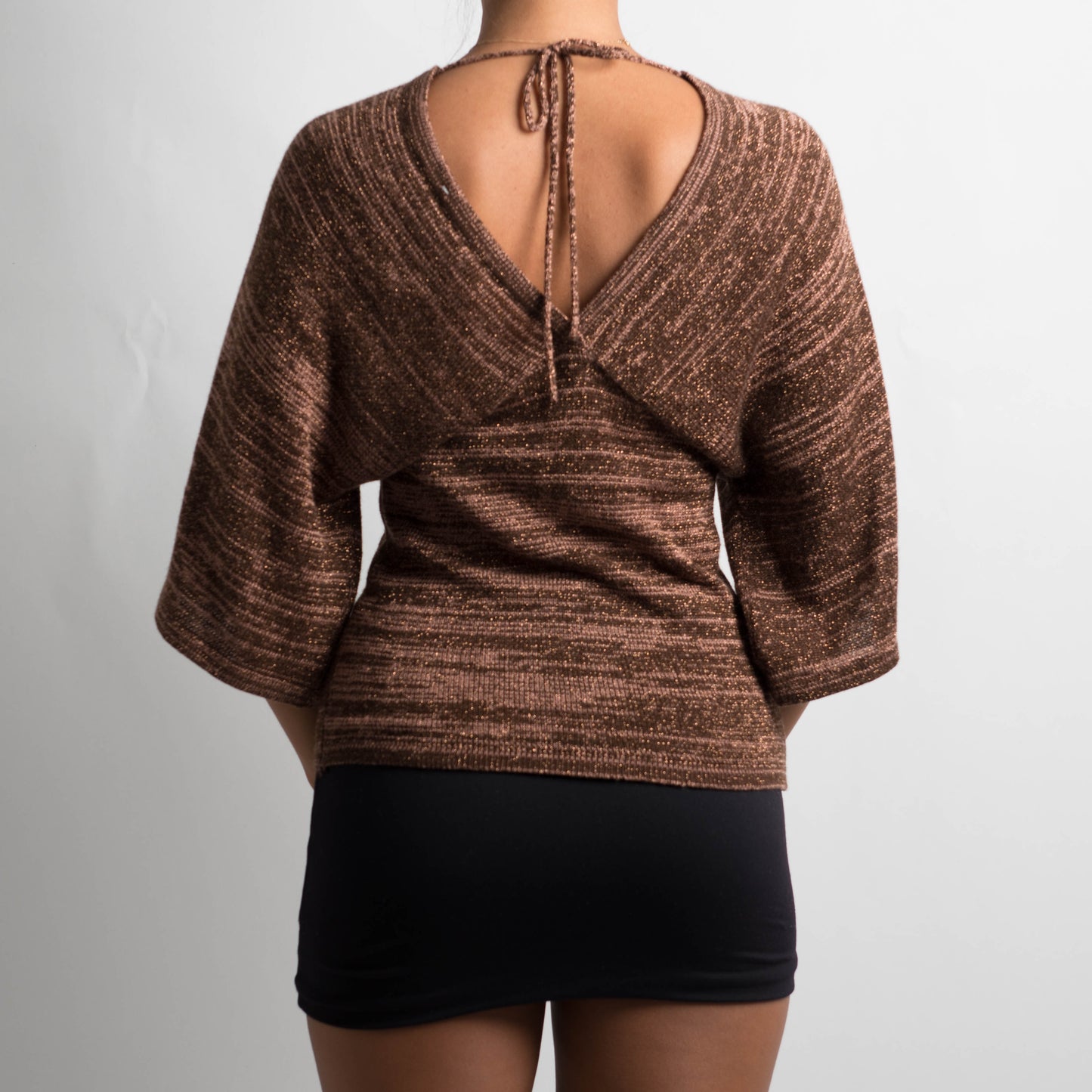 BROWN KNIT TOP