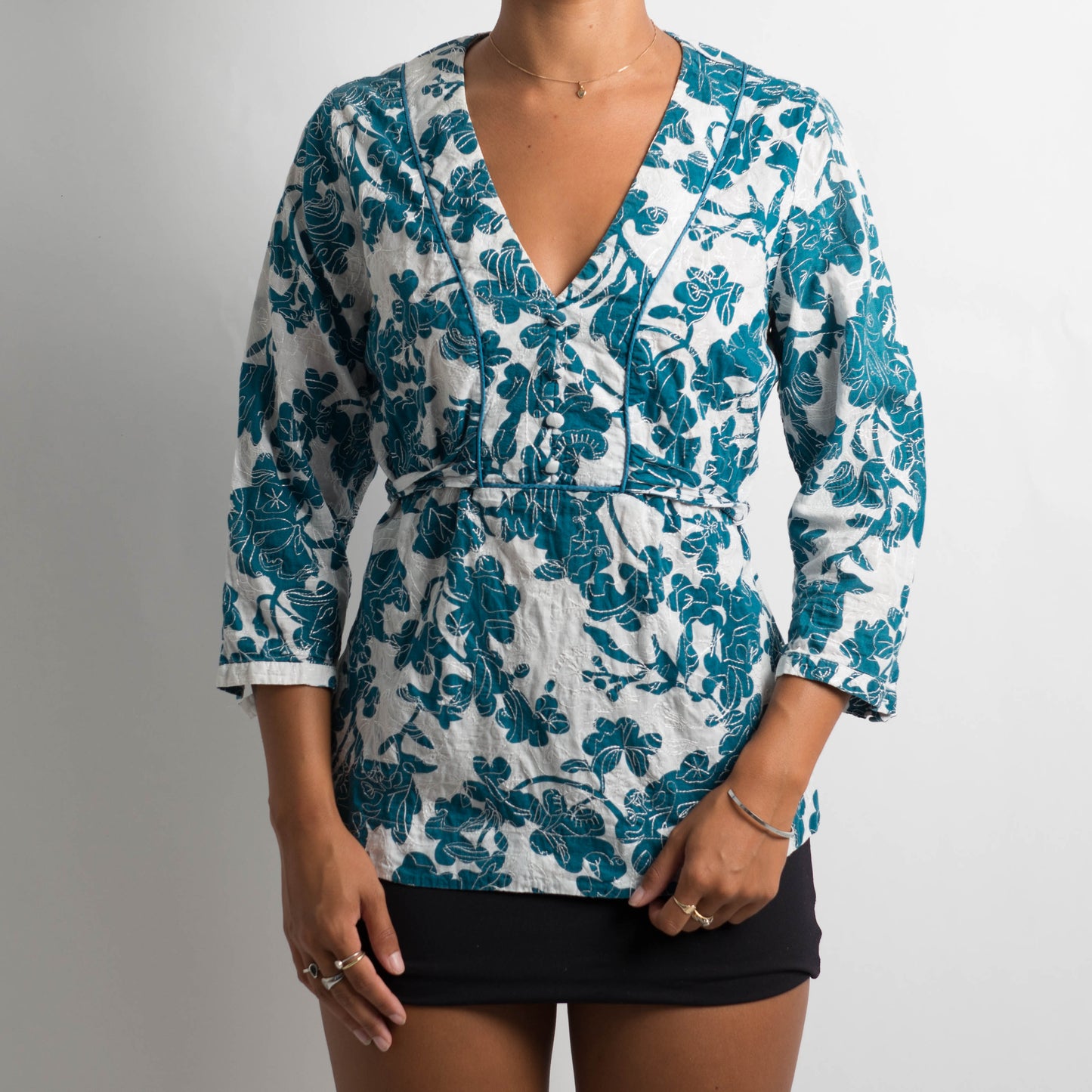 BLUE FLORAL BLOUSE