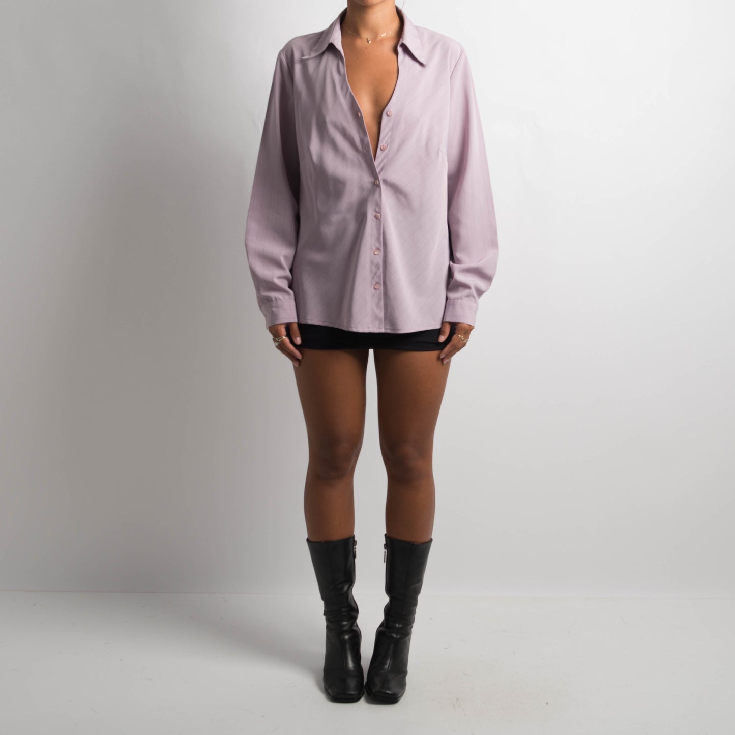 PURPLE PINSTRIPE BLOUSE