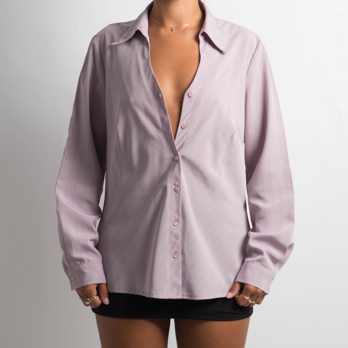 PURPLE PINSTRIPE BLOUSE