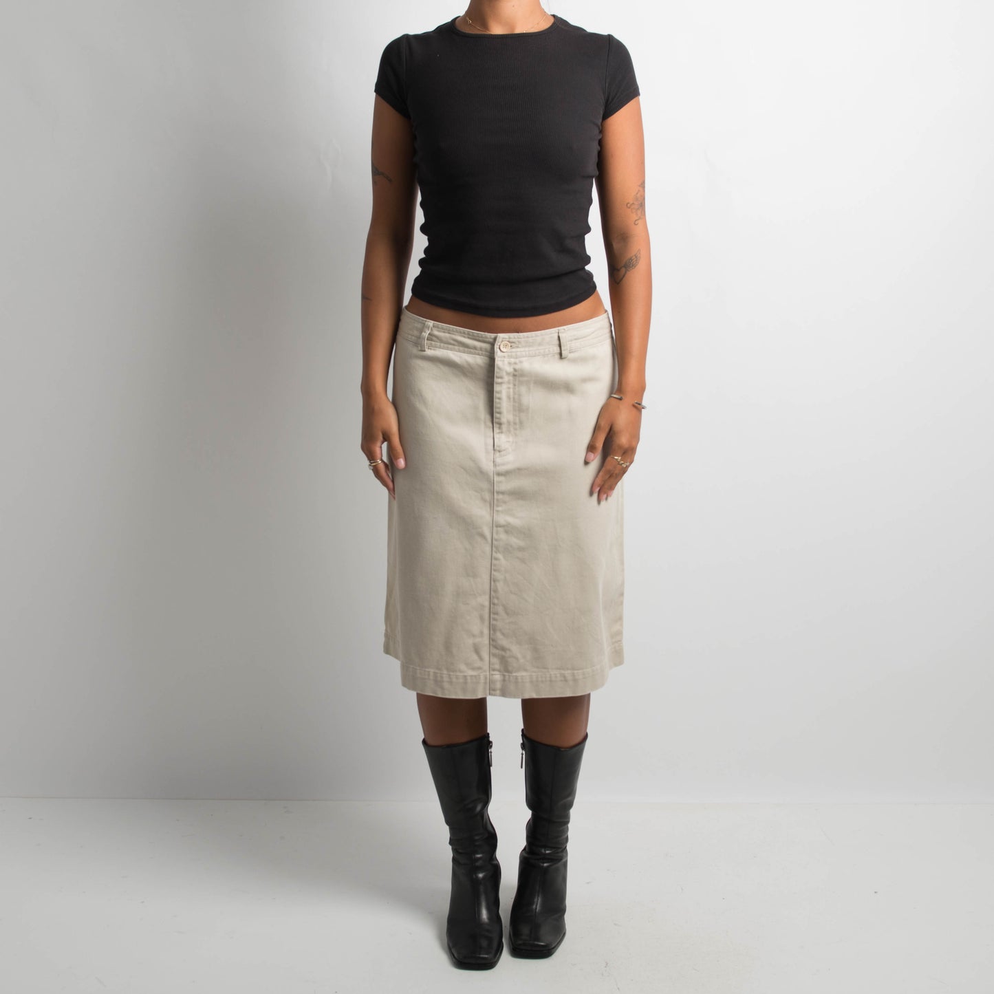 BEIGE COTTON SKIRT