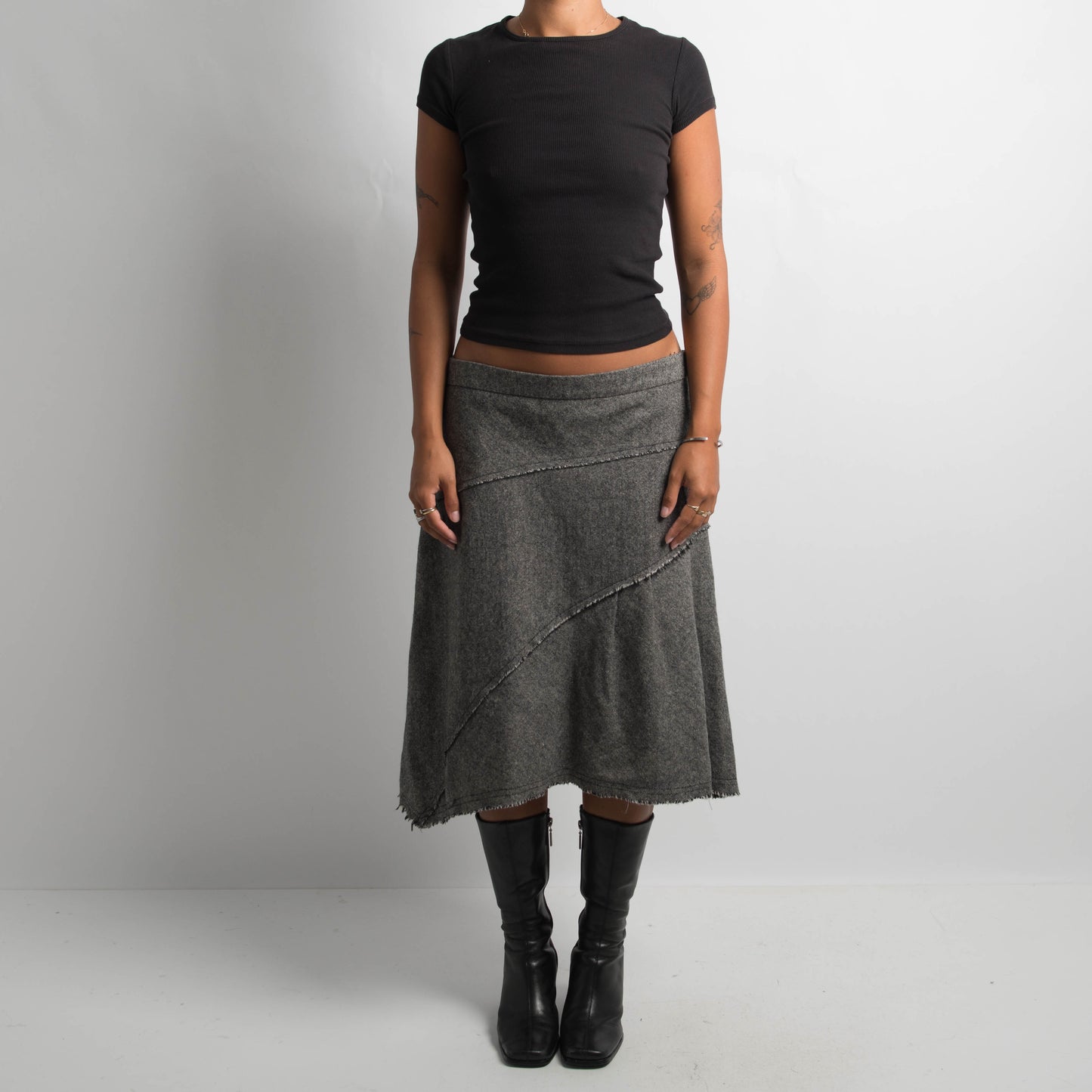 WOOL MIDI SKIRT