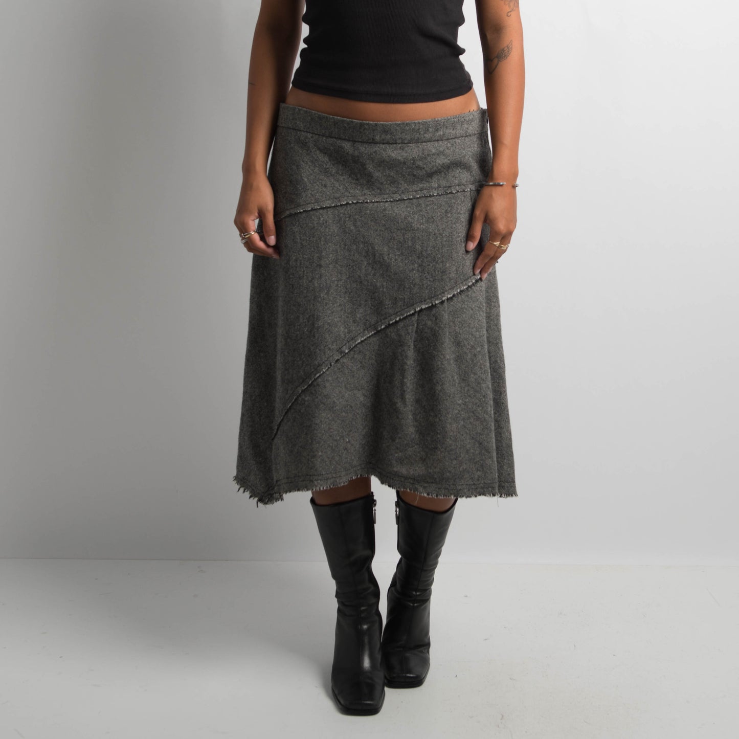 WOOL MIDI SKIRT