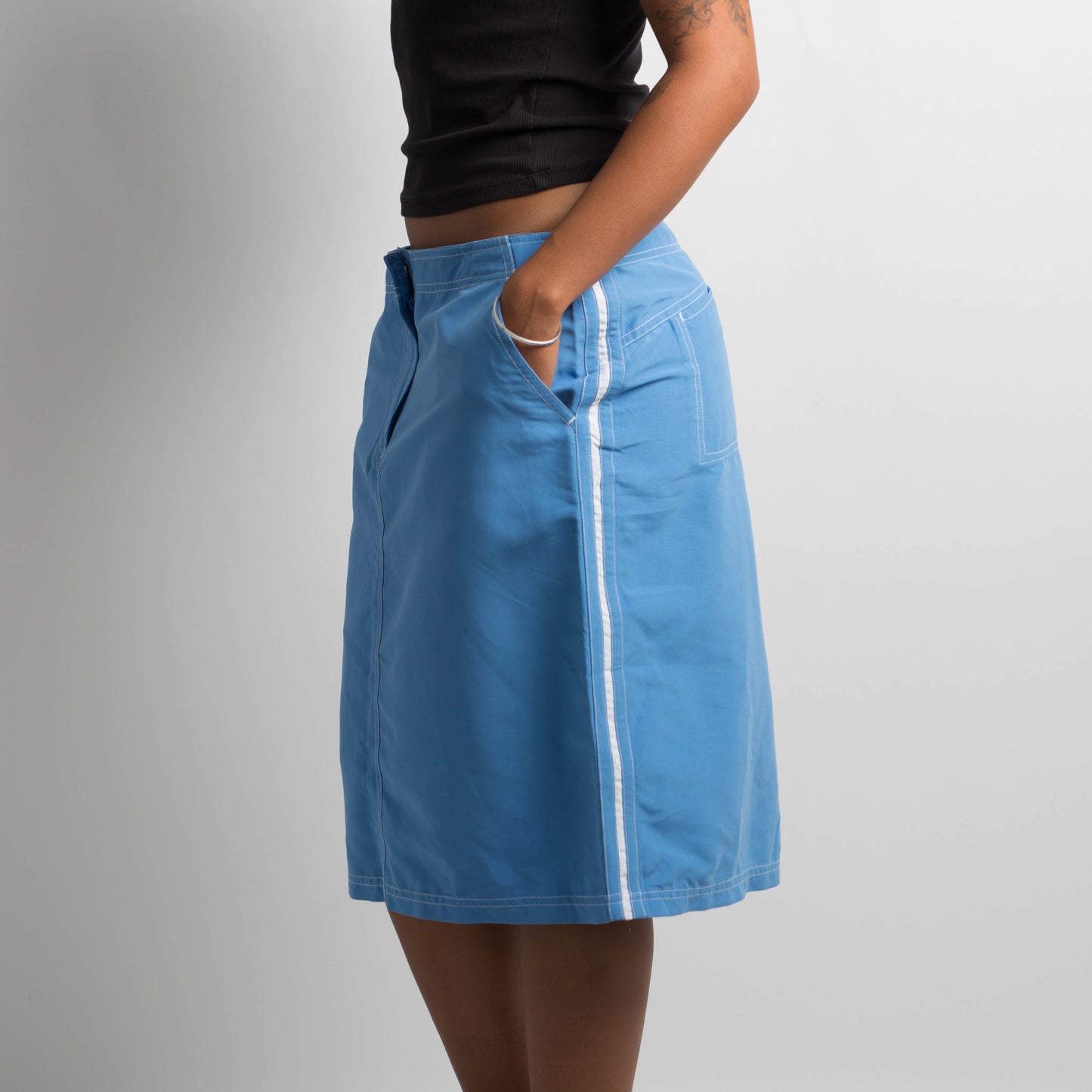 BLUE MIDI SKIRT